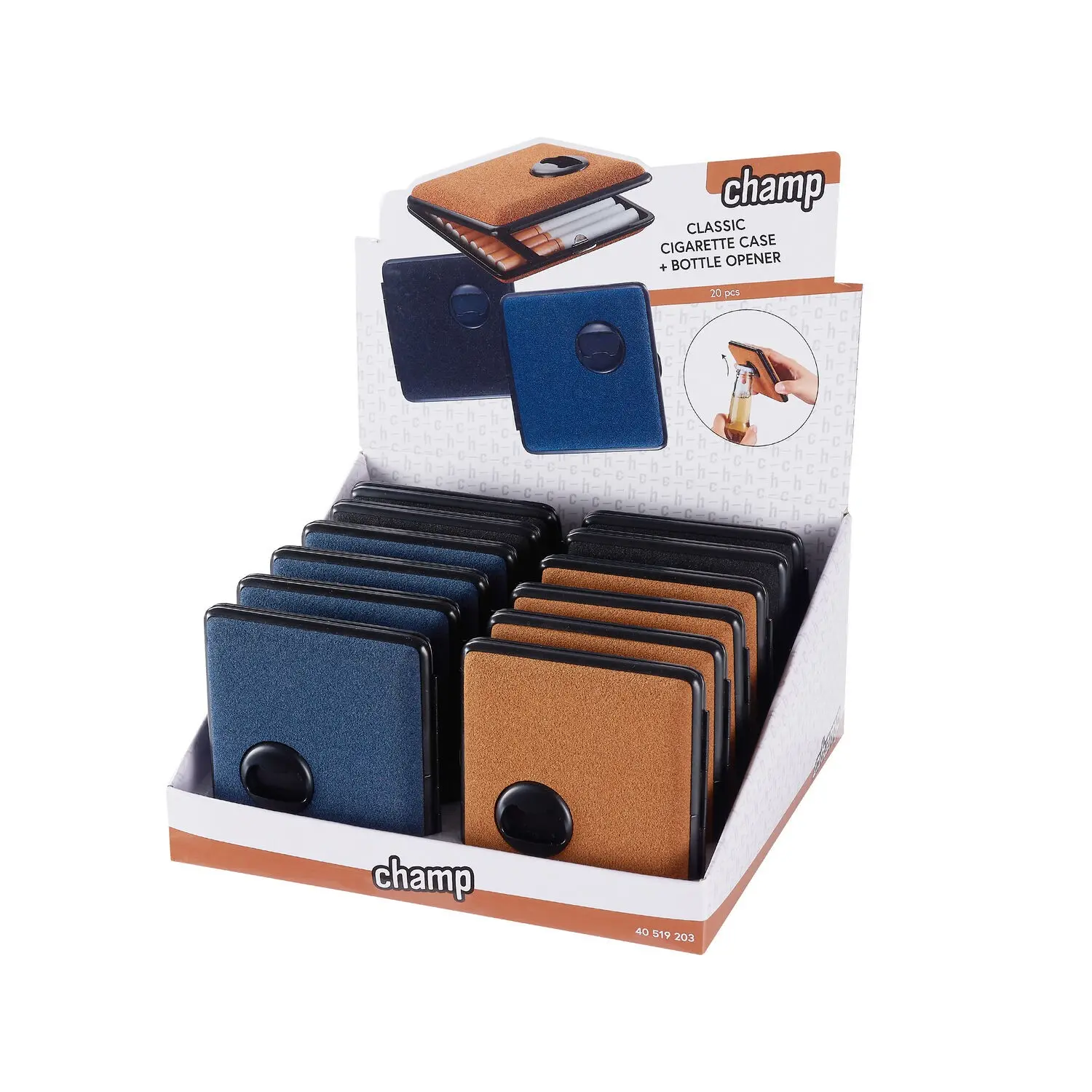 Cigarette cases with integrated bottle opener x12