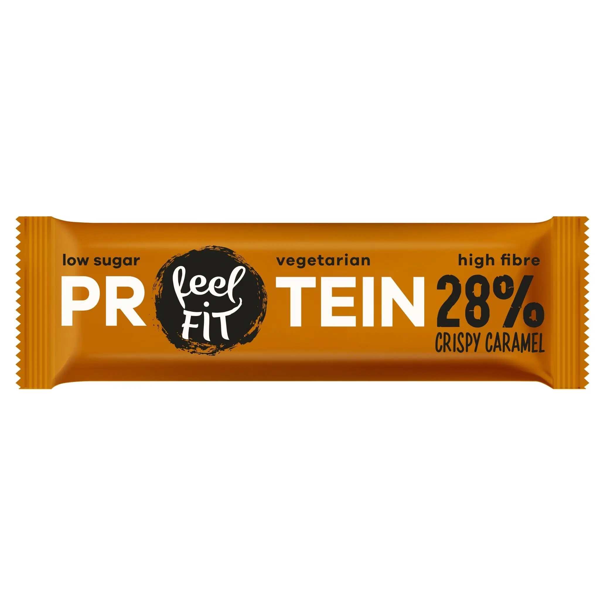 Feel FIT  Caramel Protein Bar 28% - Protein Snack, Low Sugar, High Fiber, Vegetarian, 40g