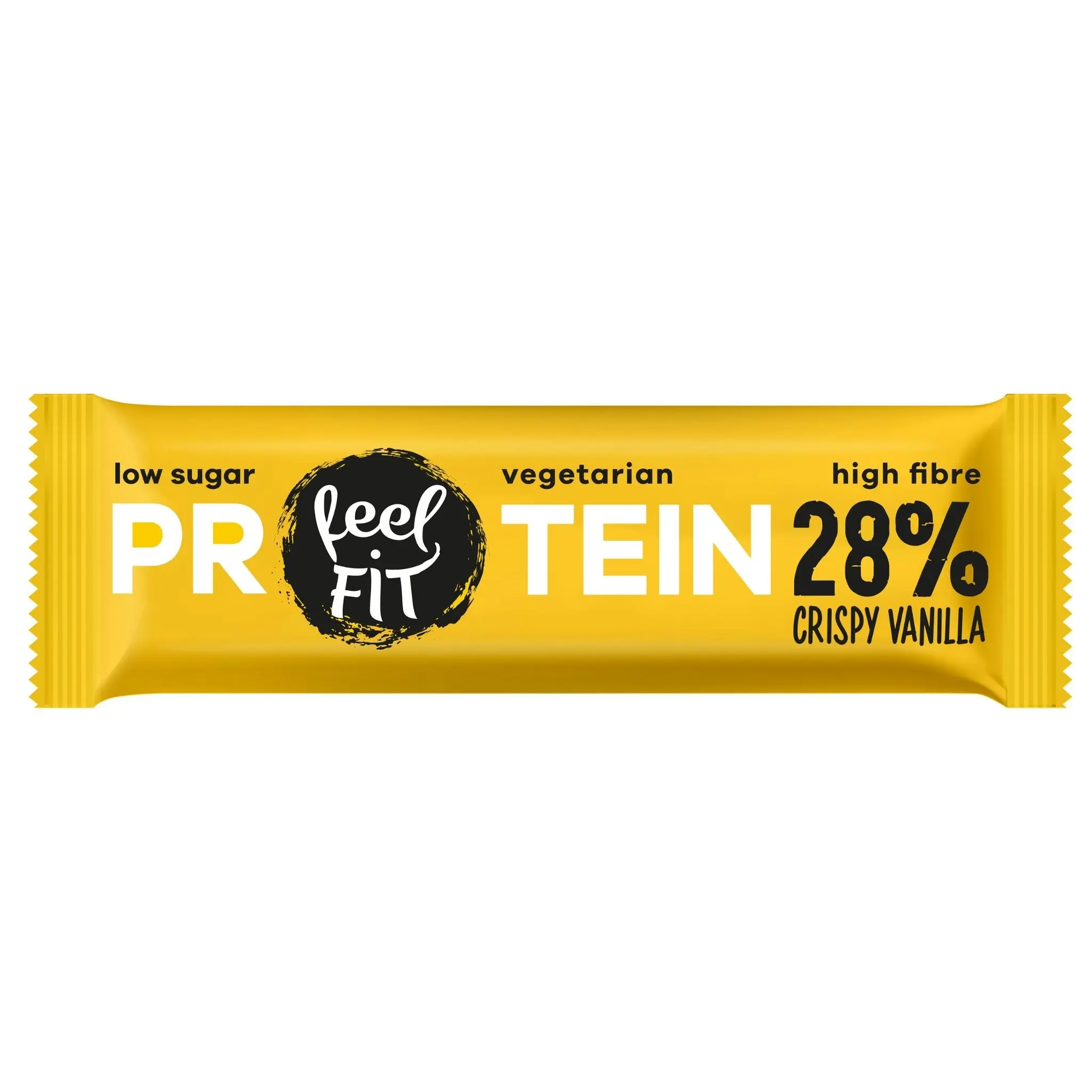 Feel FIT Vanilla Protein Bar 28% - Protein Snack, Low Sugar, High Fiber, Vegetarian, 40g