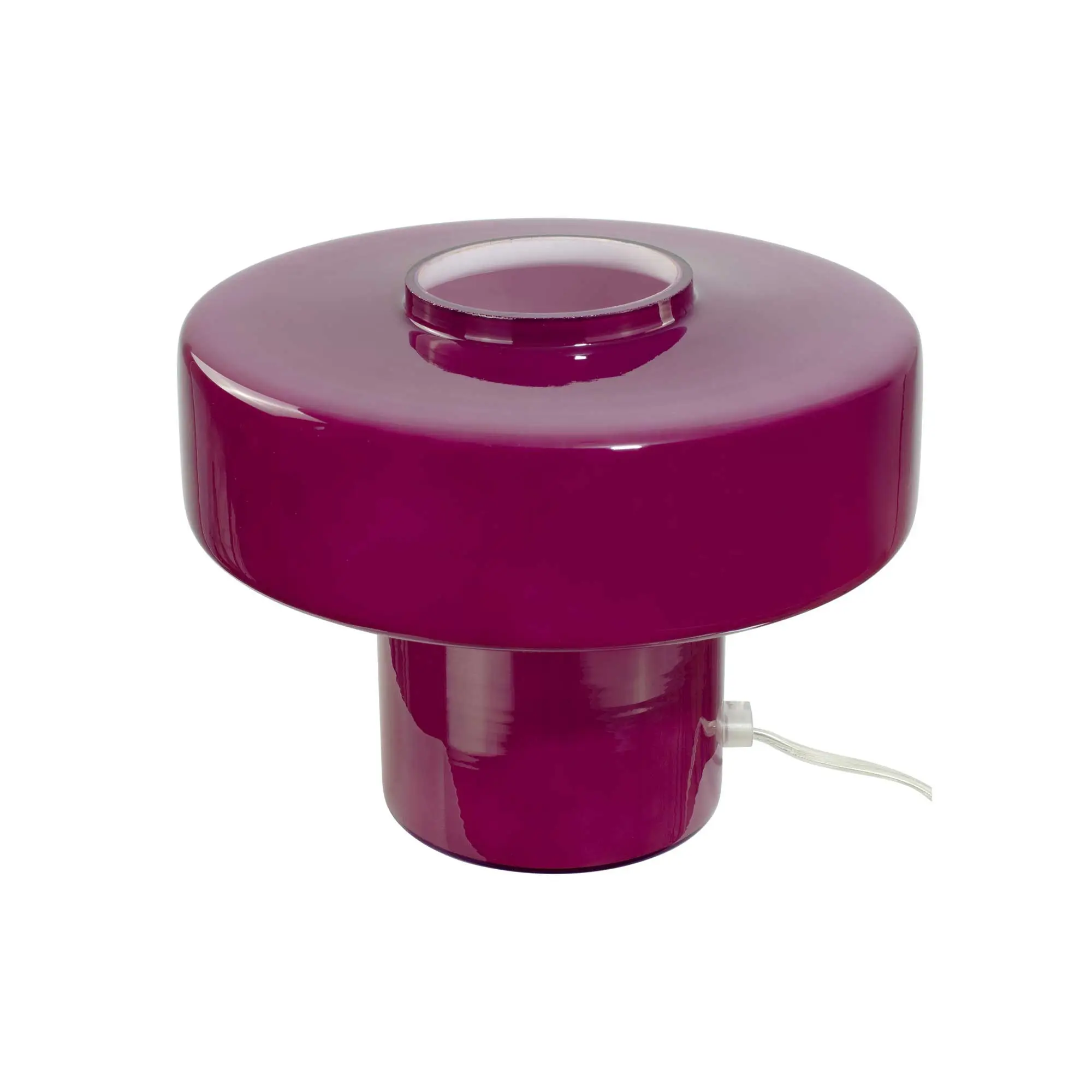 Foza Retro Style Colored Glass Table Lamp - Aubergine
