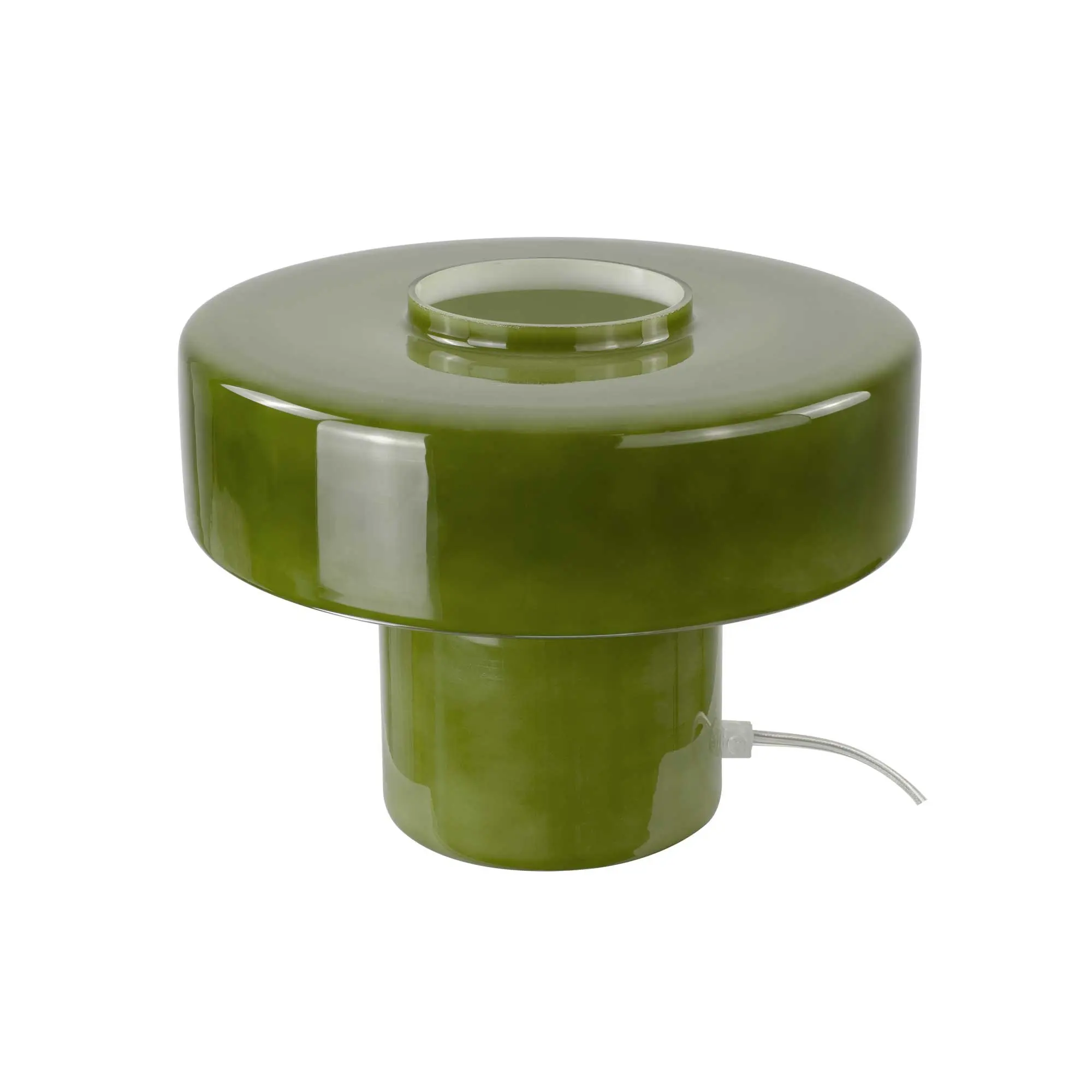 Foza Retro Style Colored Glass Table Lamp - Khaki Green