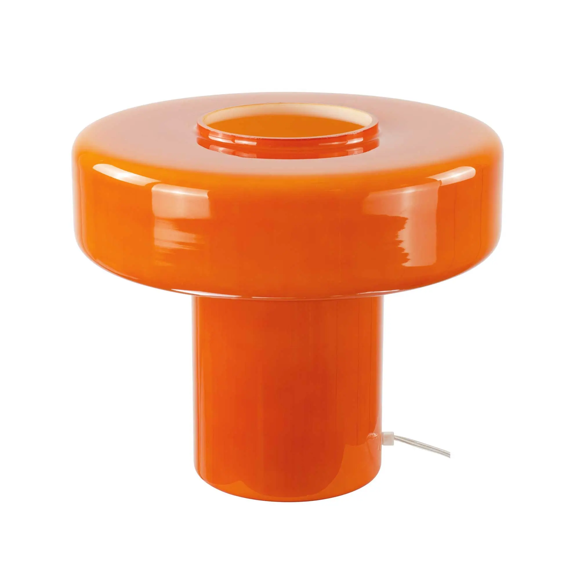 Foza Maxi XXL Table Lamp in Colored Glass and Retro Style - Orange