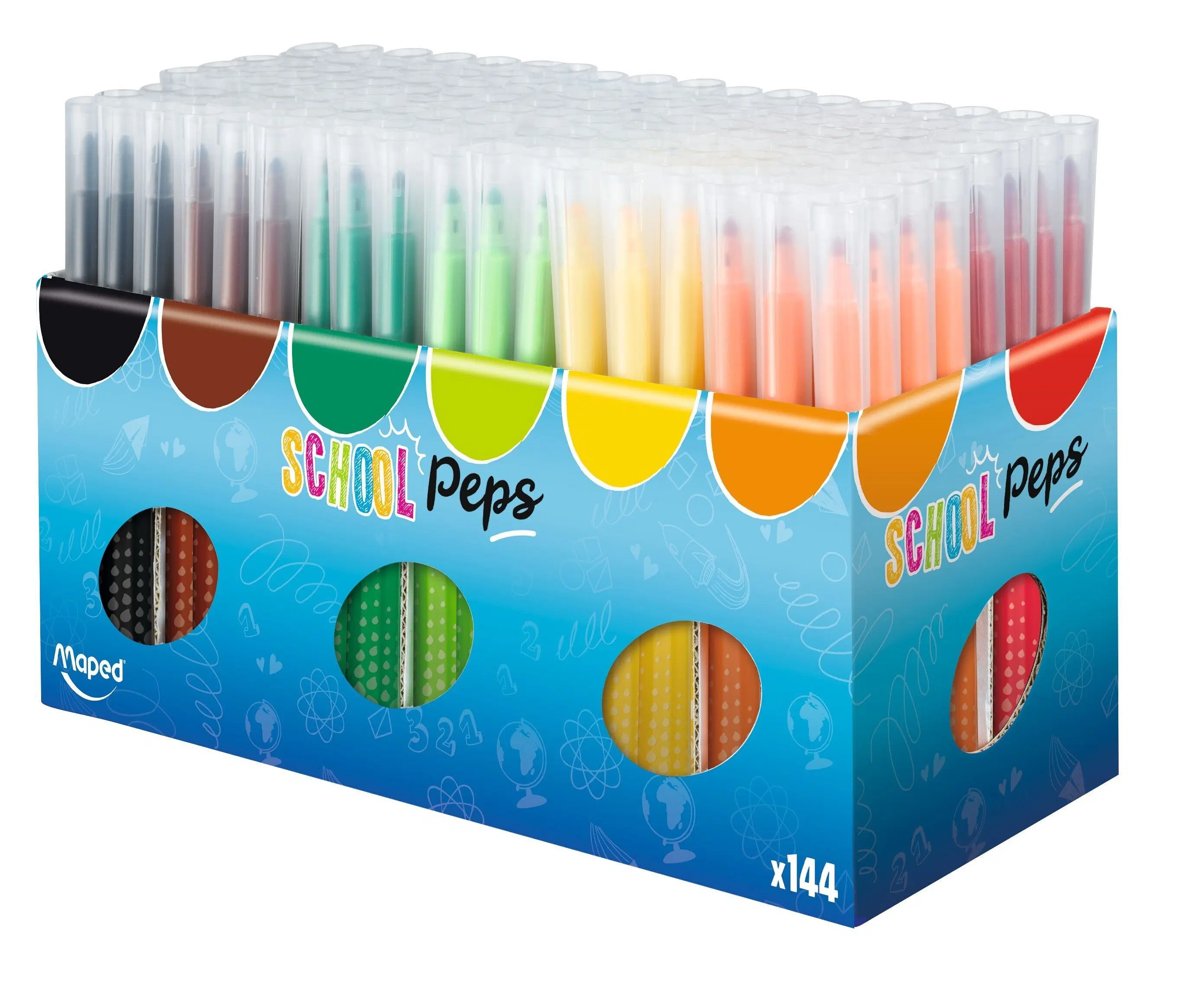 School Pack of 144 SCHOOL PEPS 2 felt-tip pens. 0
