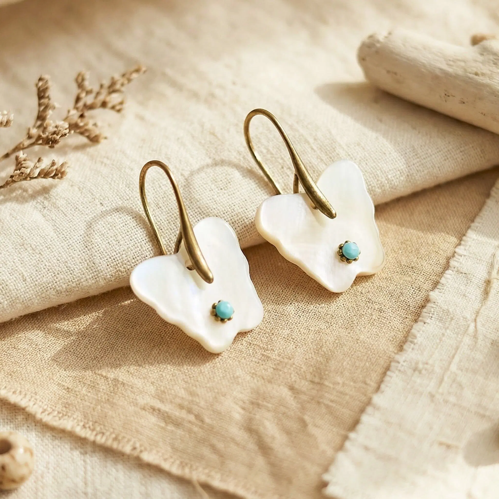 Mother of Pearl Butterfly Earrings