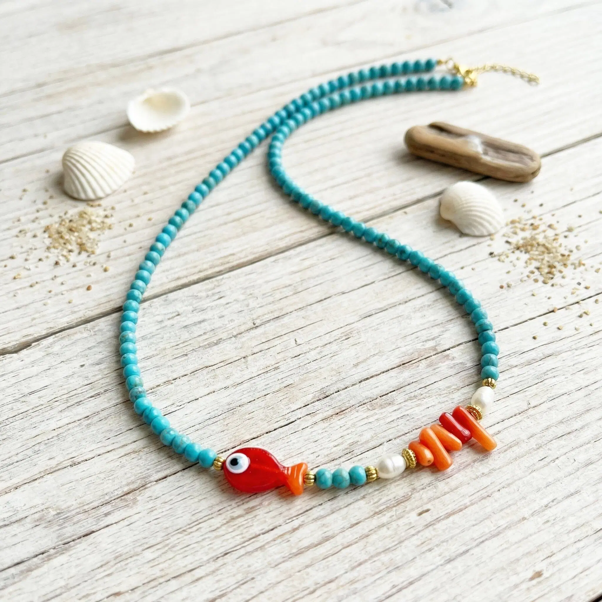 Beaded Fish Necklace