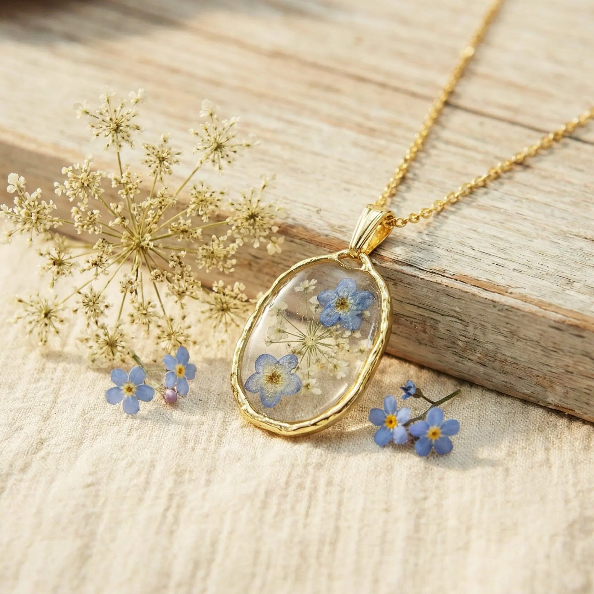Forget Me Not Flower Necklace