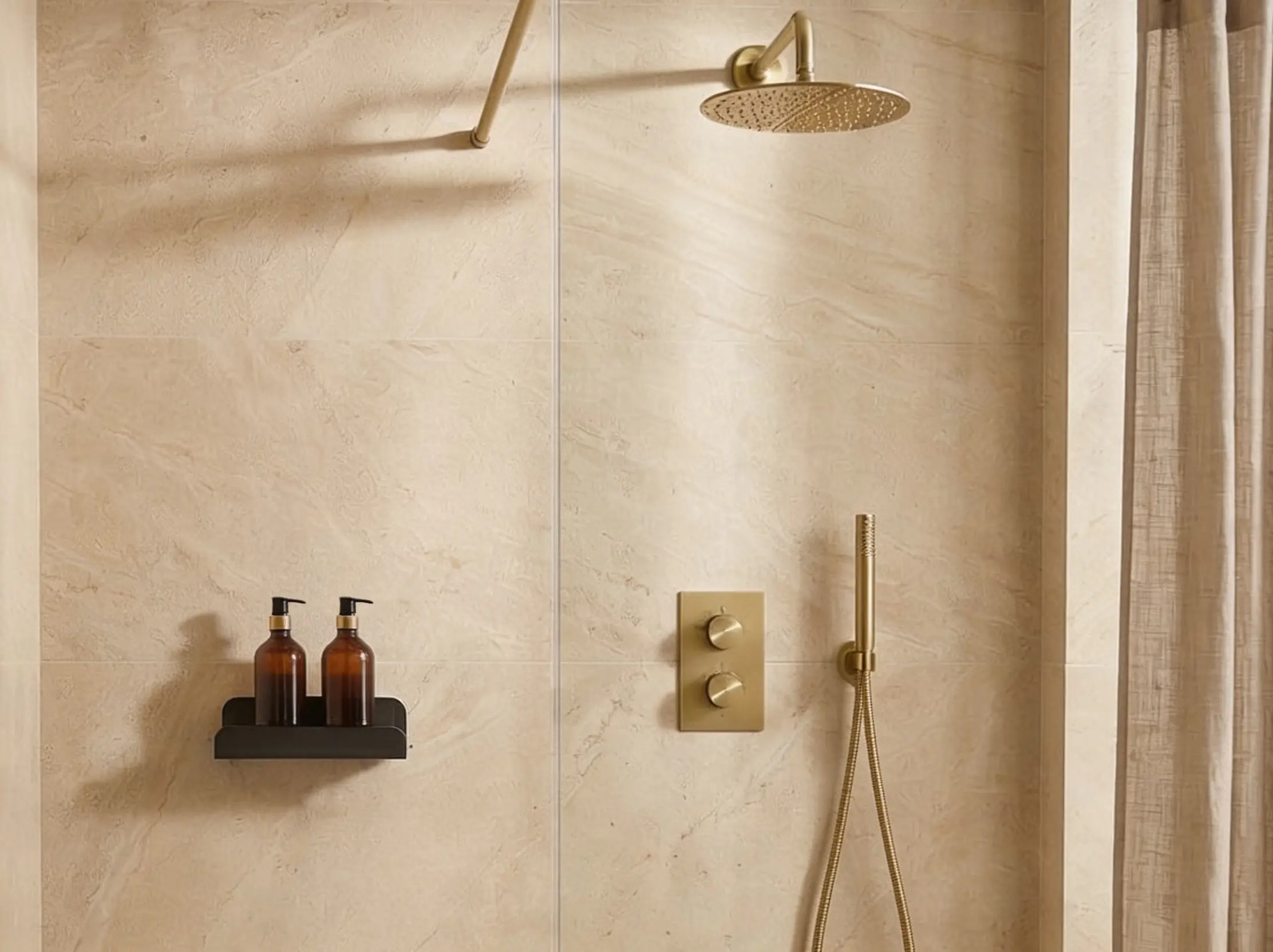 Designer bathroom wall shelf | With or without drilling