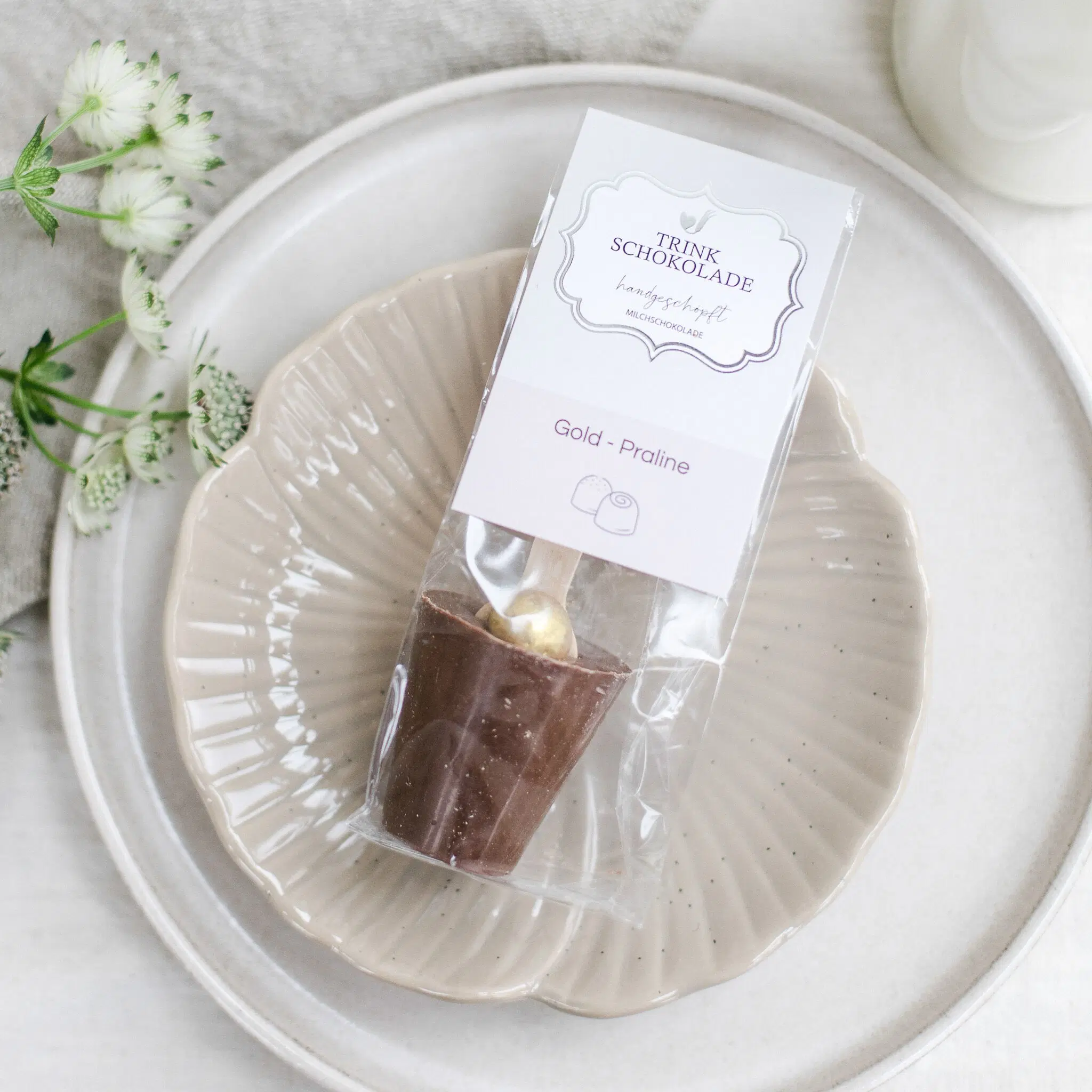 Trinkschokolade Gold-Praline