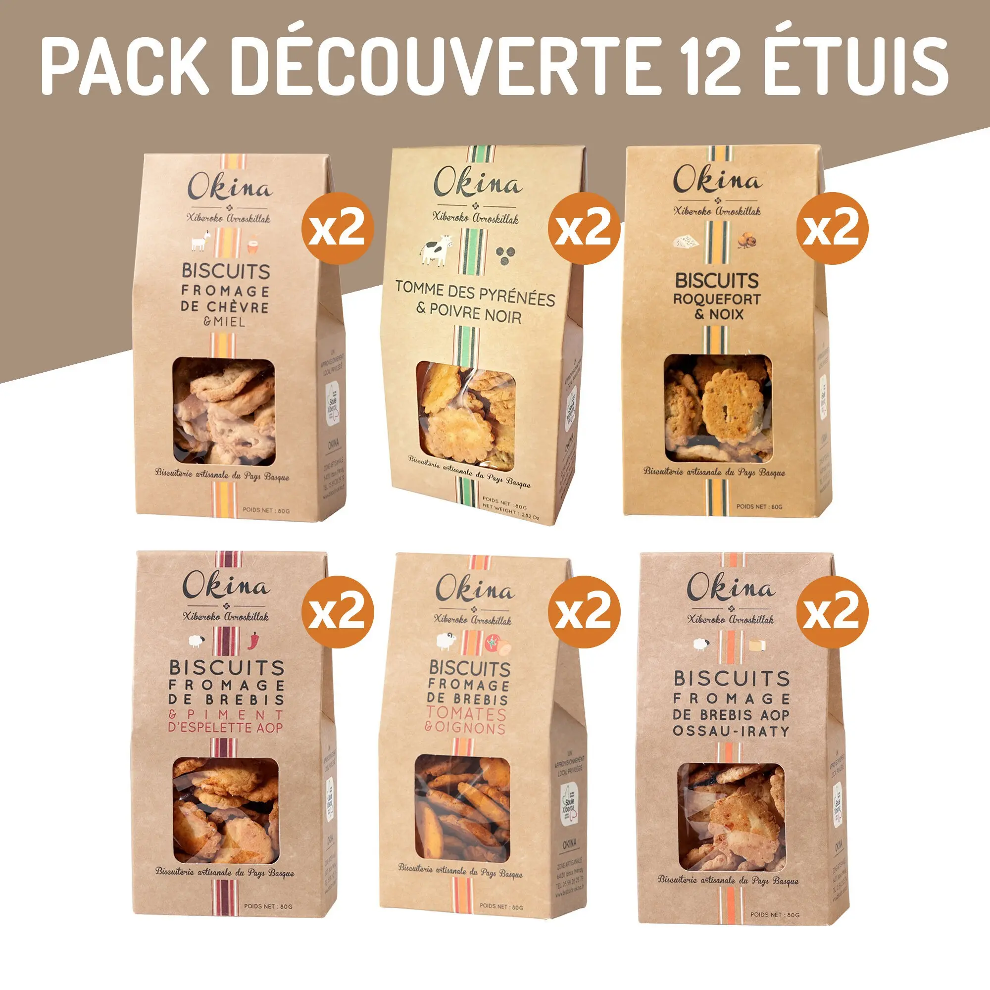 NEW - DISCOVERY PACK: 6 recipes for savory cheese biscuits (x 12 packs of 80g)