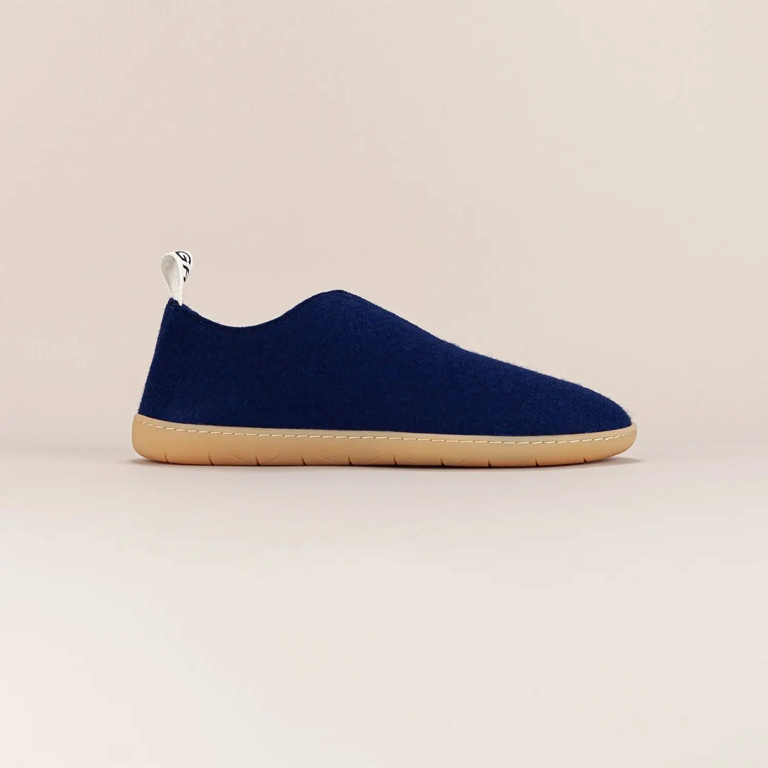 Herrenhausschuhe aus 100 % Bio-Wolle (Filz) – Ease Mono Glasgow – Dunkelblau