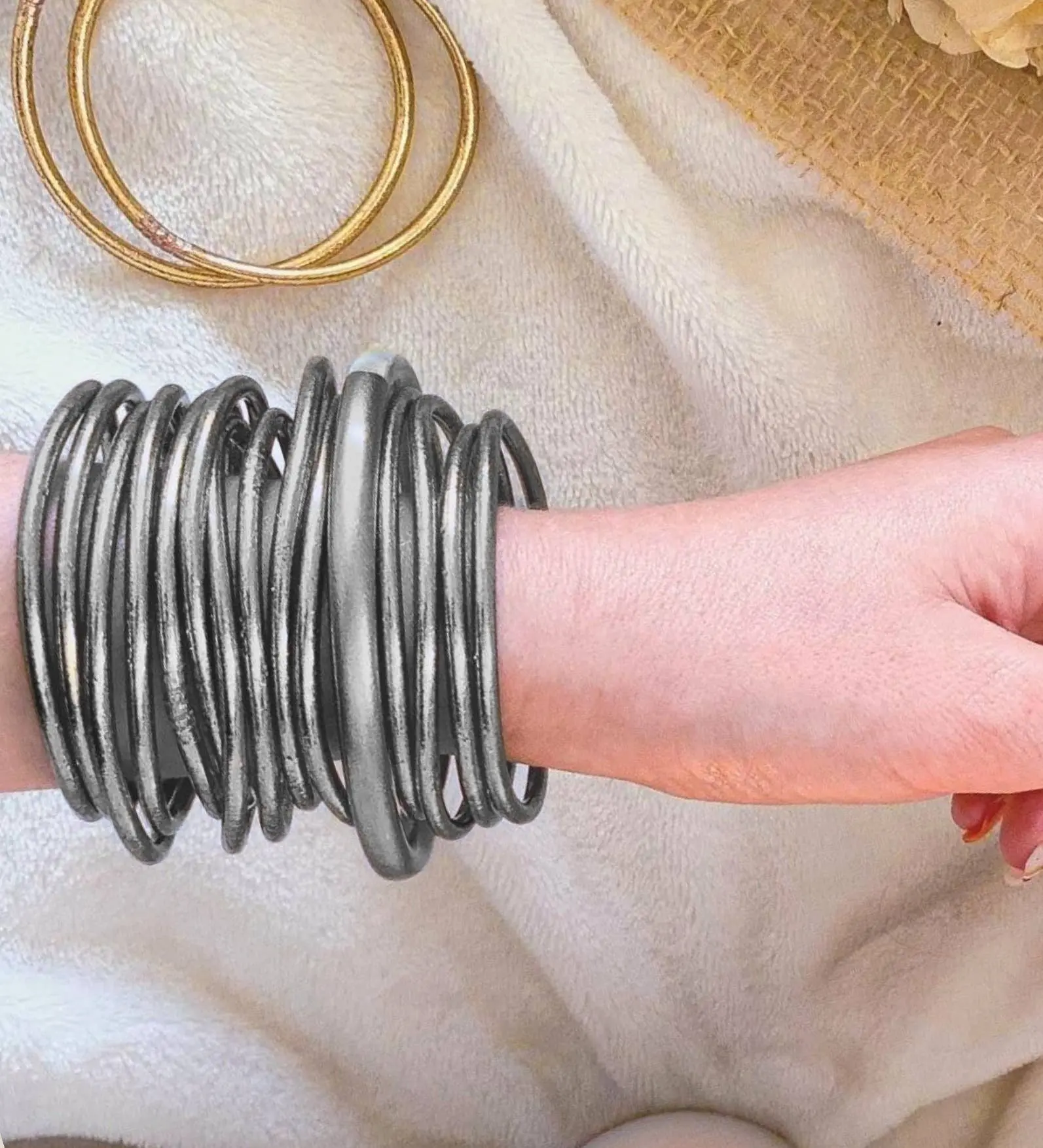 Fine Antique Silver Buddhist Bangle