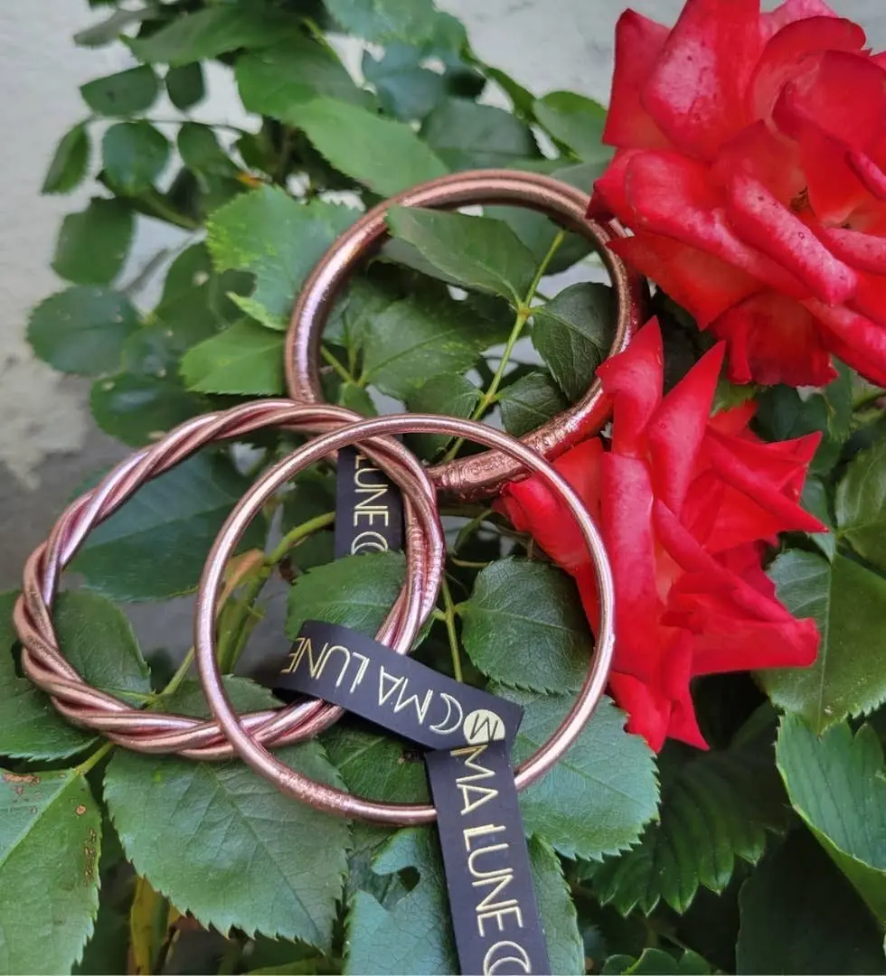 Thin Pastel Pink Buddhist Bangle