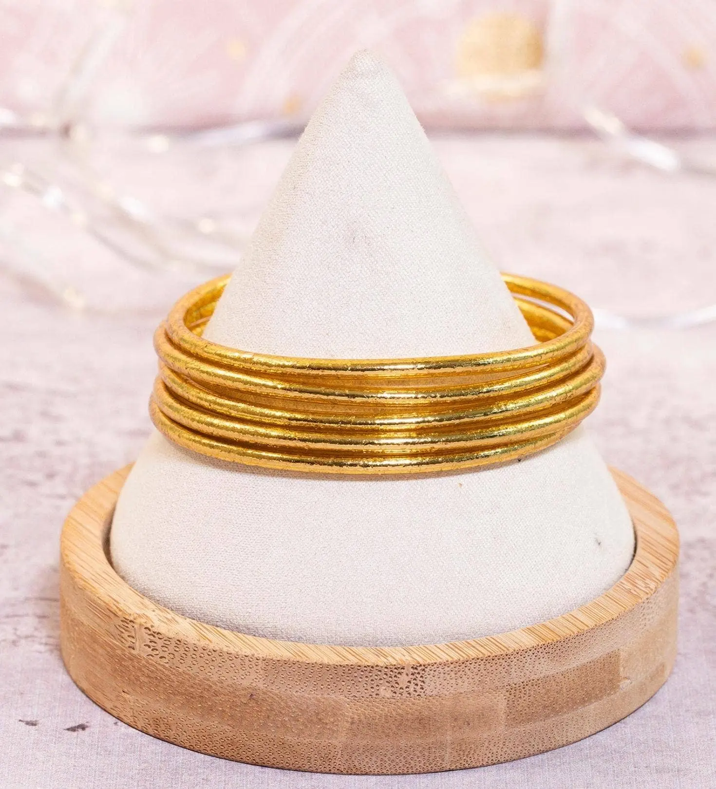 Traditional Buddhist Bangle, Fine Gold