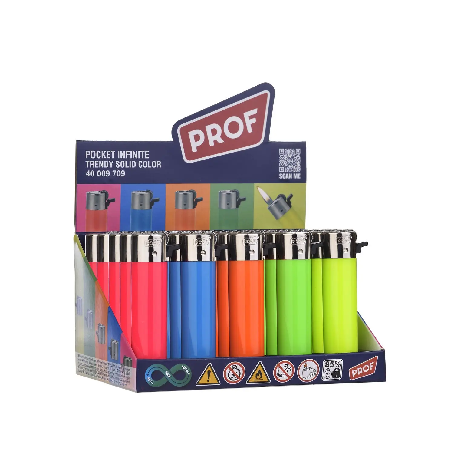 PROF TRENDY COLOR refillable flint lighter