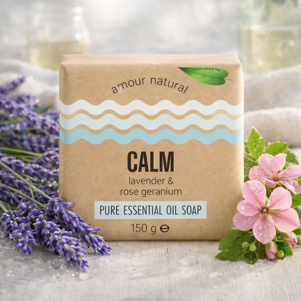 Savon apaisant à la lavande et au géranium rosat 150 g