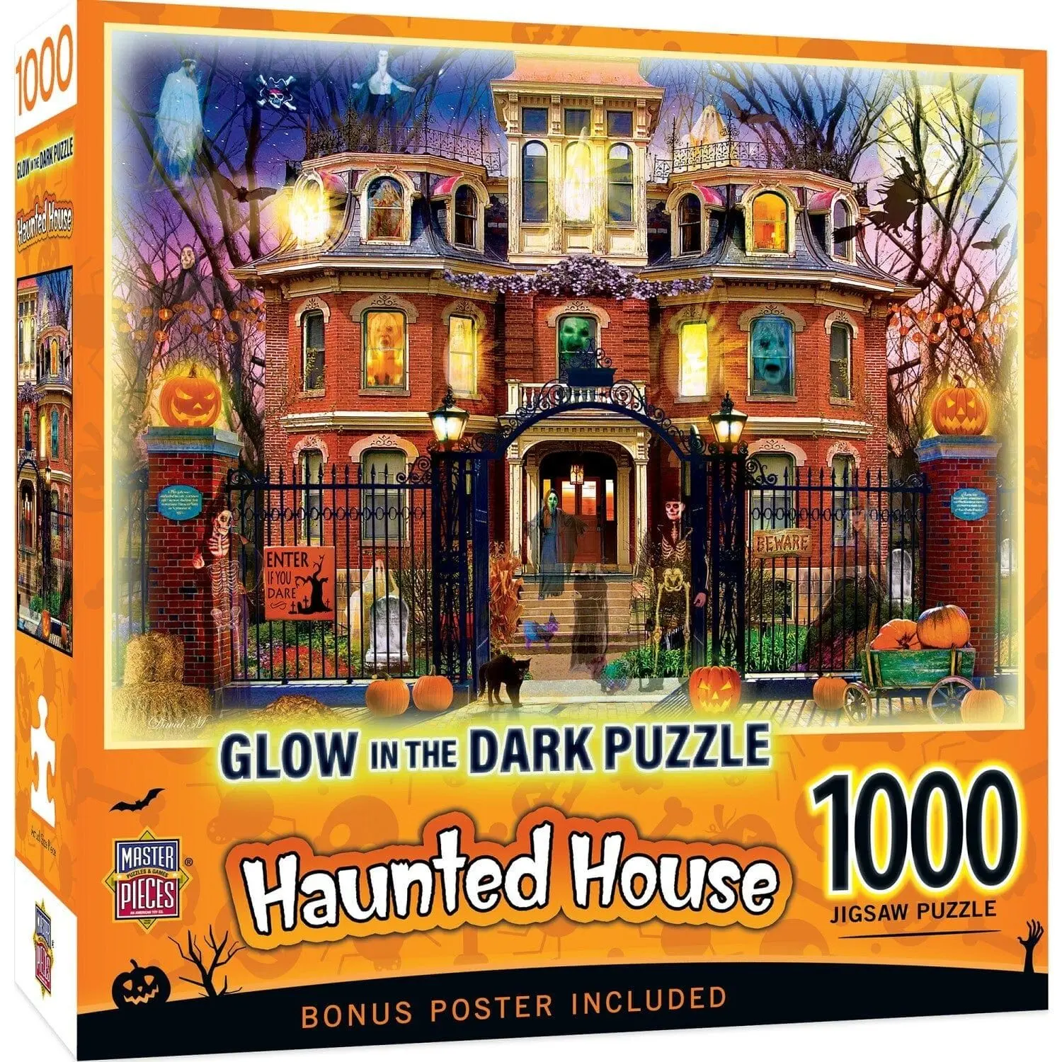 1000 Piece Puzzle - Halloween - Haunted House on the Hill - Glow in the Dark
