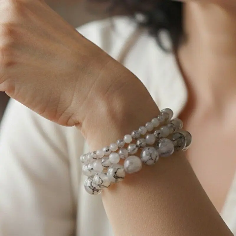 Dragon Agate Bracelets with 4-10mm Beads