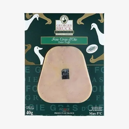 Whole goose foie gras with truffles, individual slice, 40g