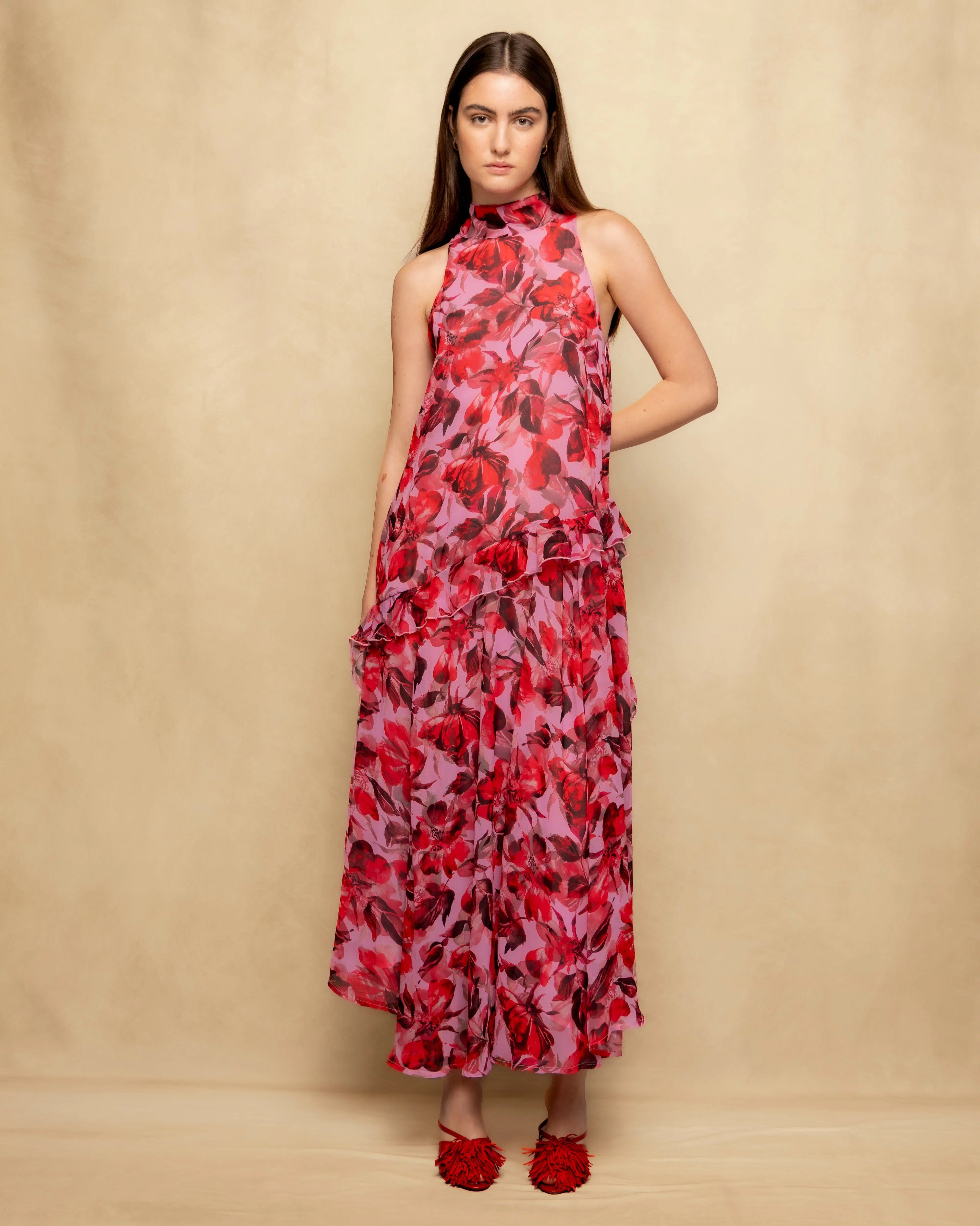 Vestido Largo Cuello Halter Dafne