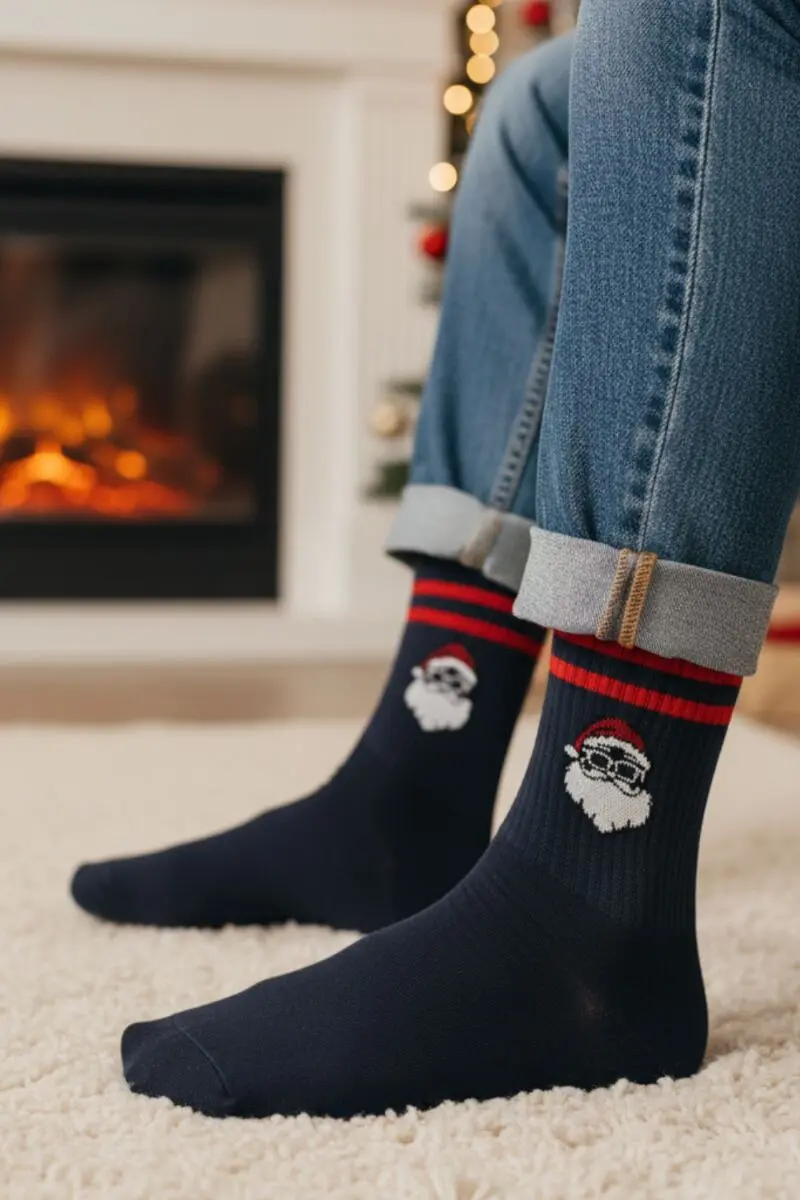 BERNARD dark blue Santa socks