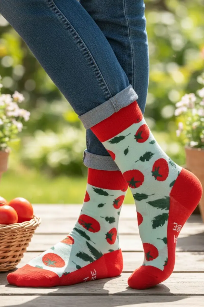 TOMATOES cotton socks with a message