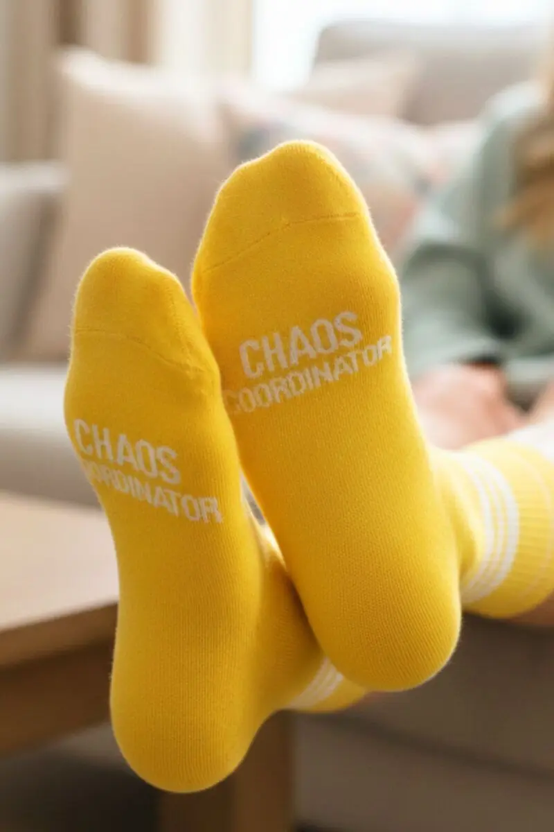 CHAOS COORDINATOR yellow merino wool socks