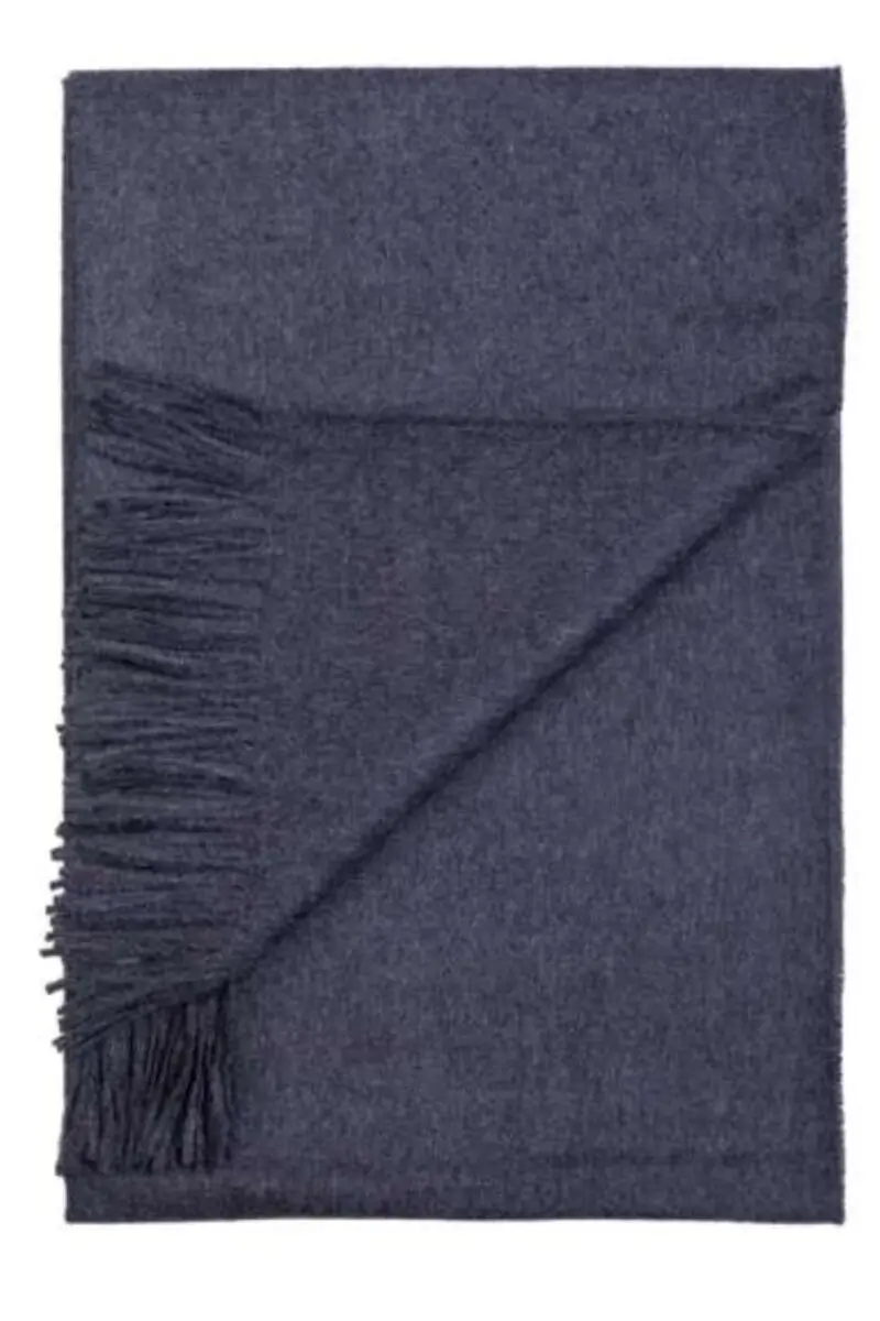 Alpaca wool blue plaid