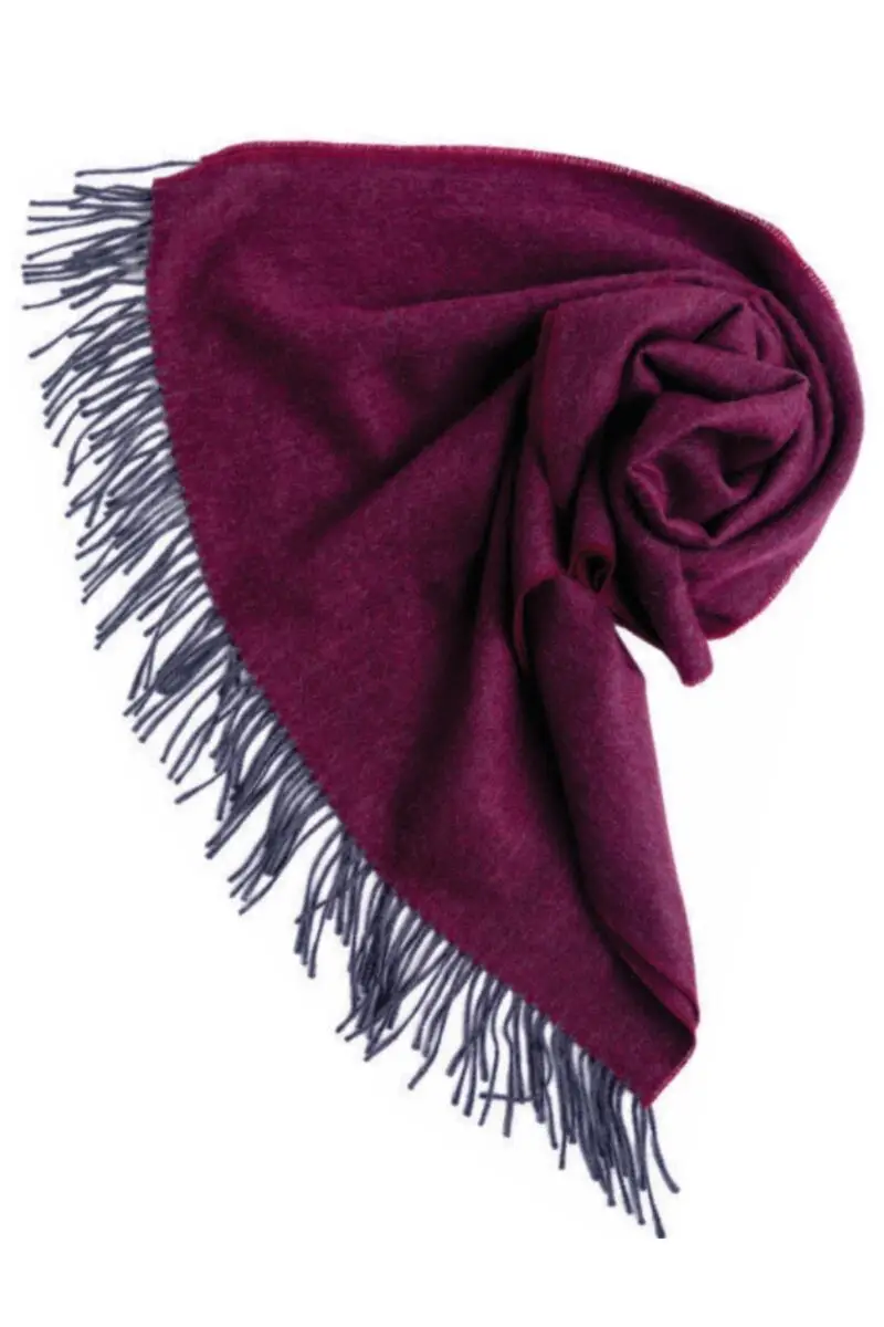 Alpaca wool burgundy large herringbone scarf