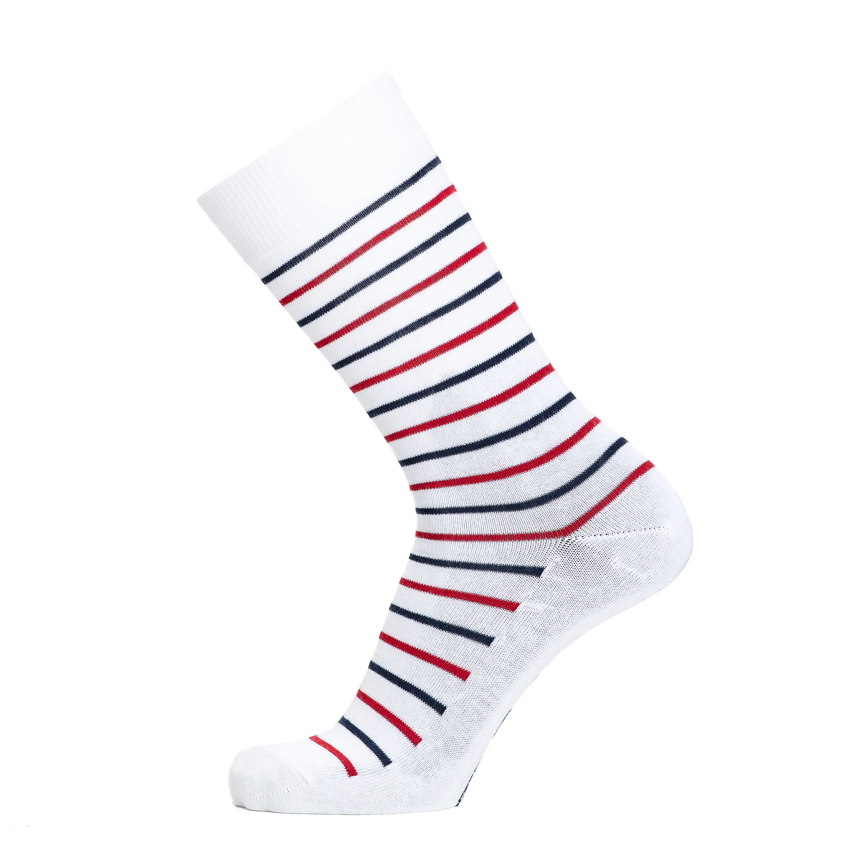 La marinière tricolore - chaussettes homme - coton blanc