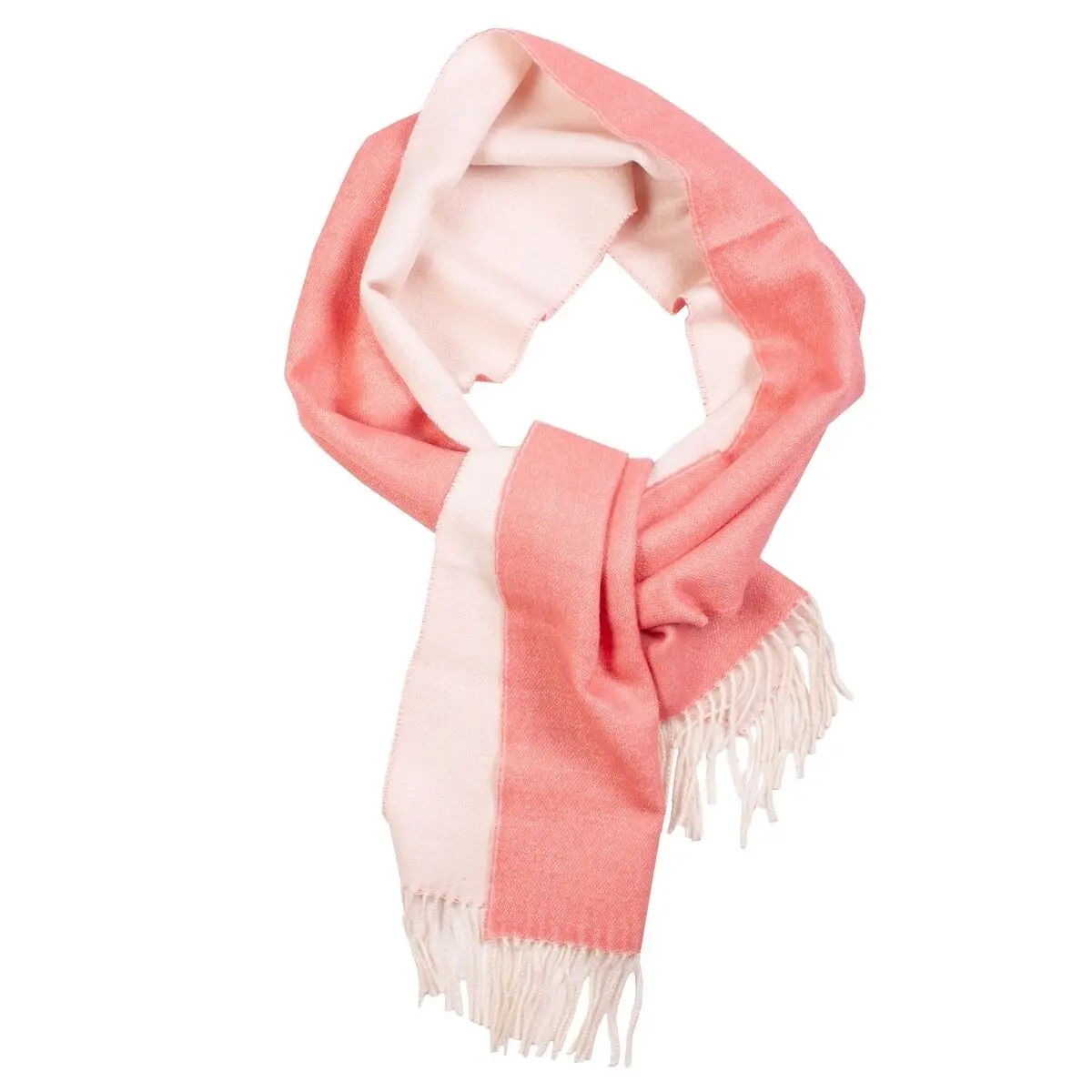 Alpaca wool white-pink coloured scarf