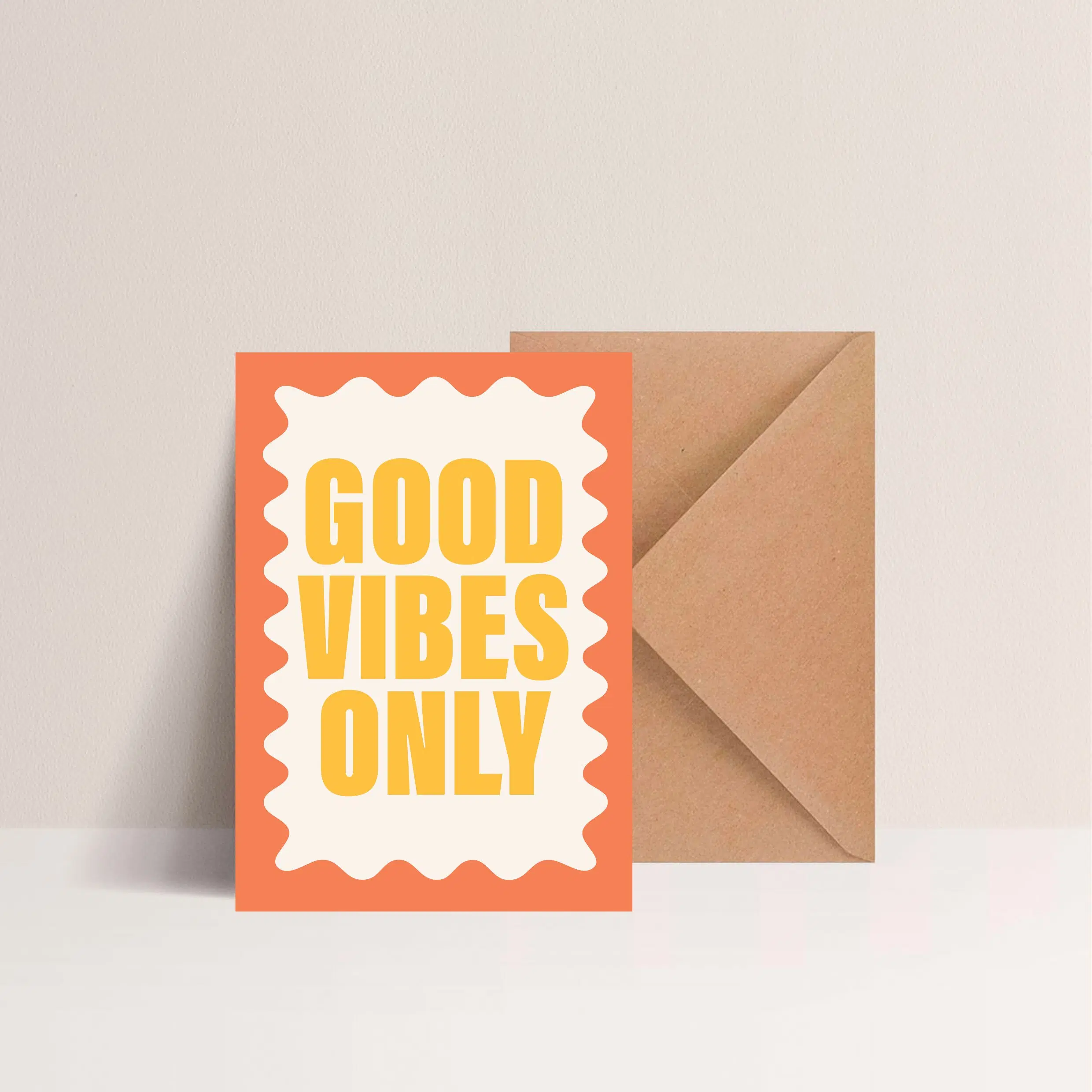 Postcard + kraft envelope - GOOD VIBES ONLY