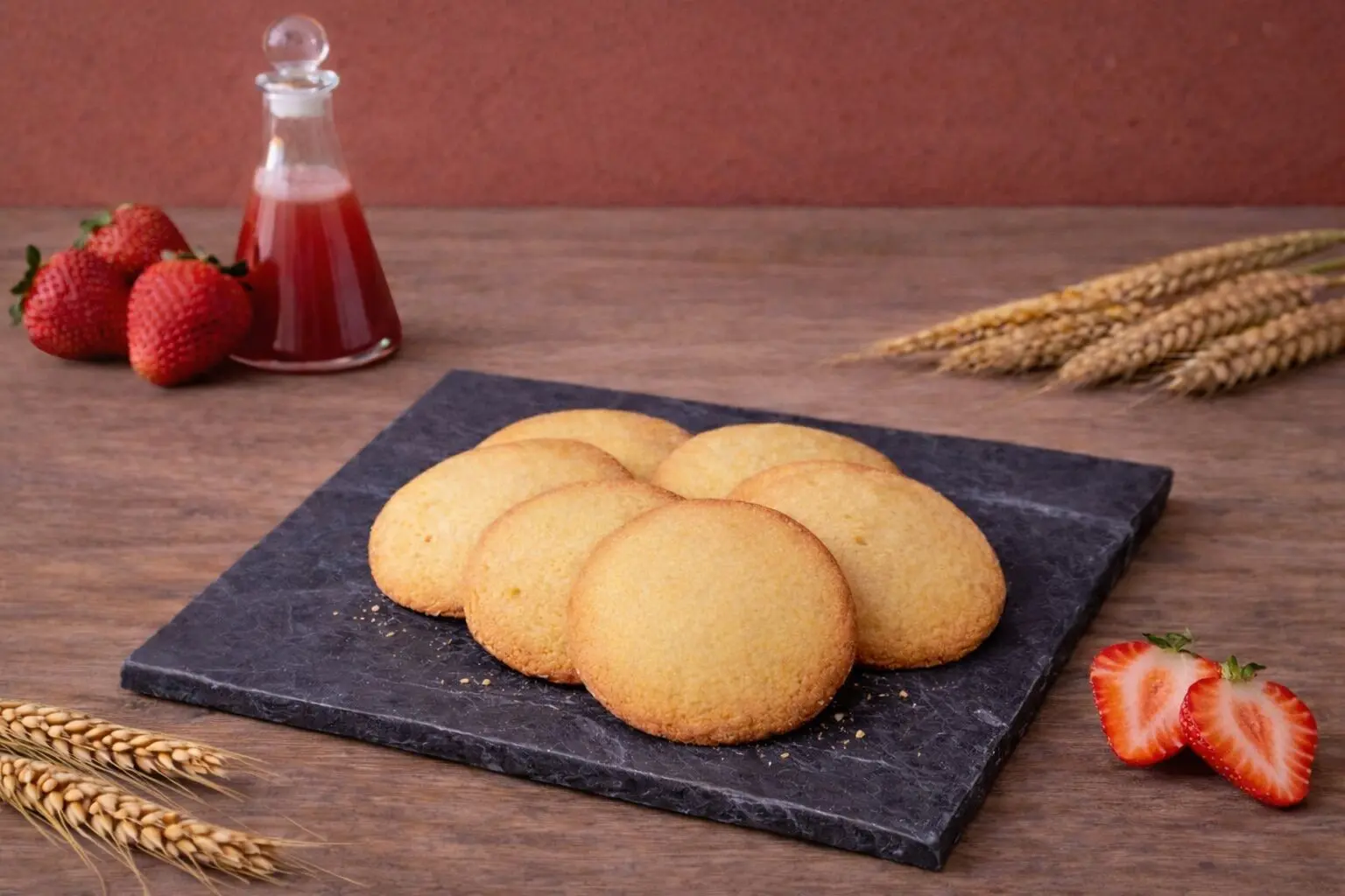Strawberry-flavored shortbread cookies