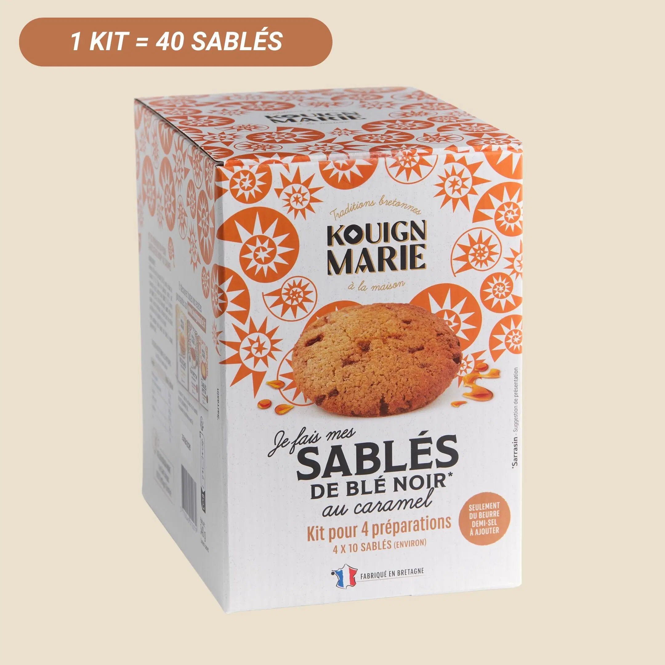 KIT "I MAKE MY OWN BUCKWHEAT SHORTBREAD WITH CARAMEL" - 4 x 10 shortbread cookies approx.
