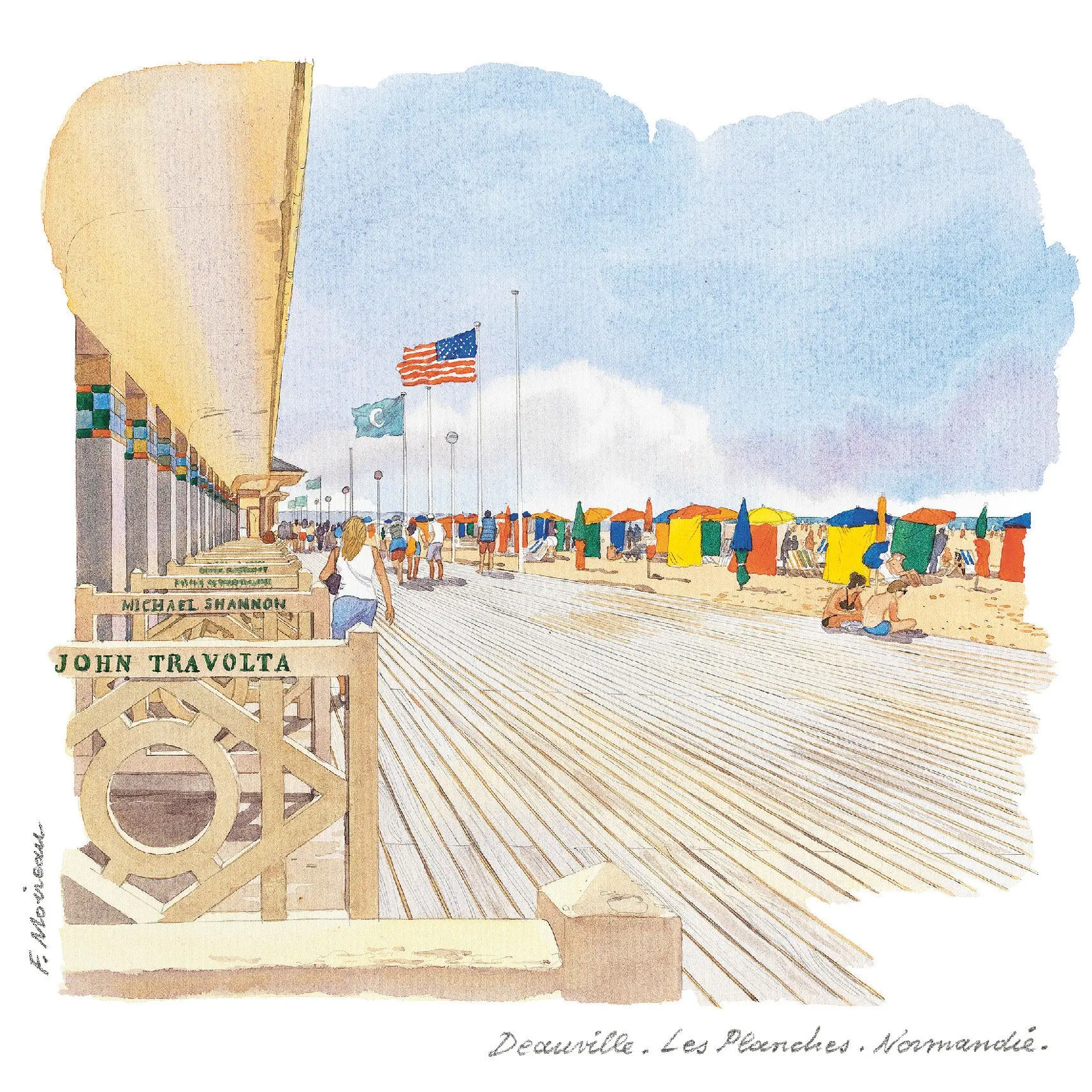 POSTCARDS FABRICE MOIREAU DEAUVILLE PLAQUES CP 22