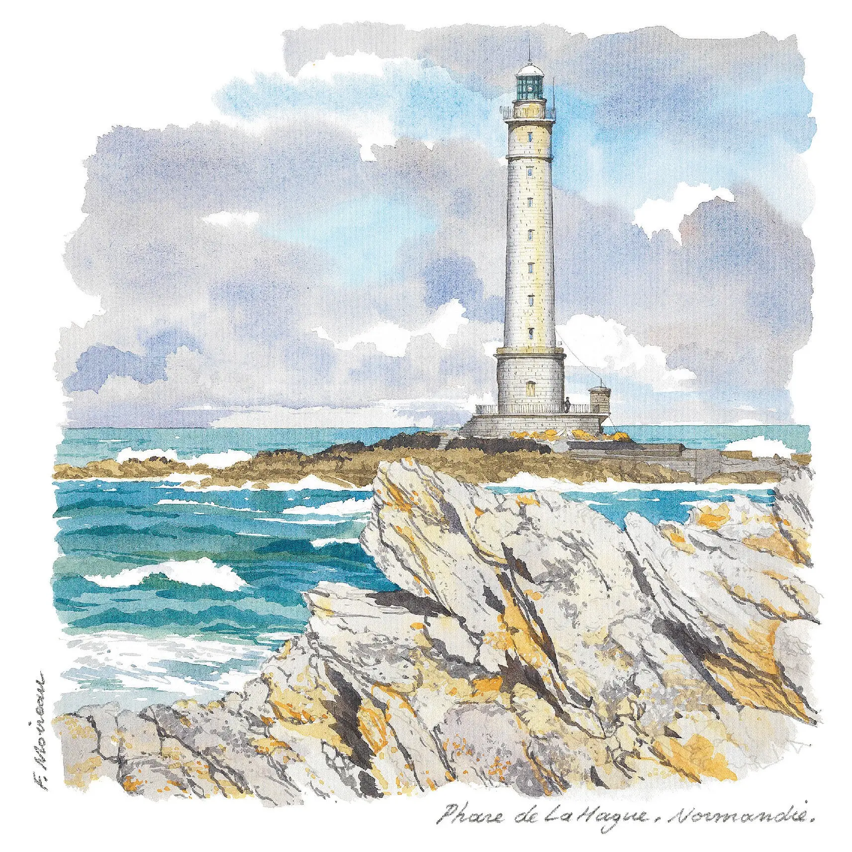 POSTCARDS FABRICE MOIREAU LIGHTHOUSE OF LA HAGUE CP 26