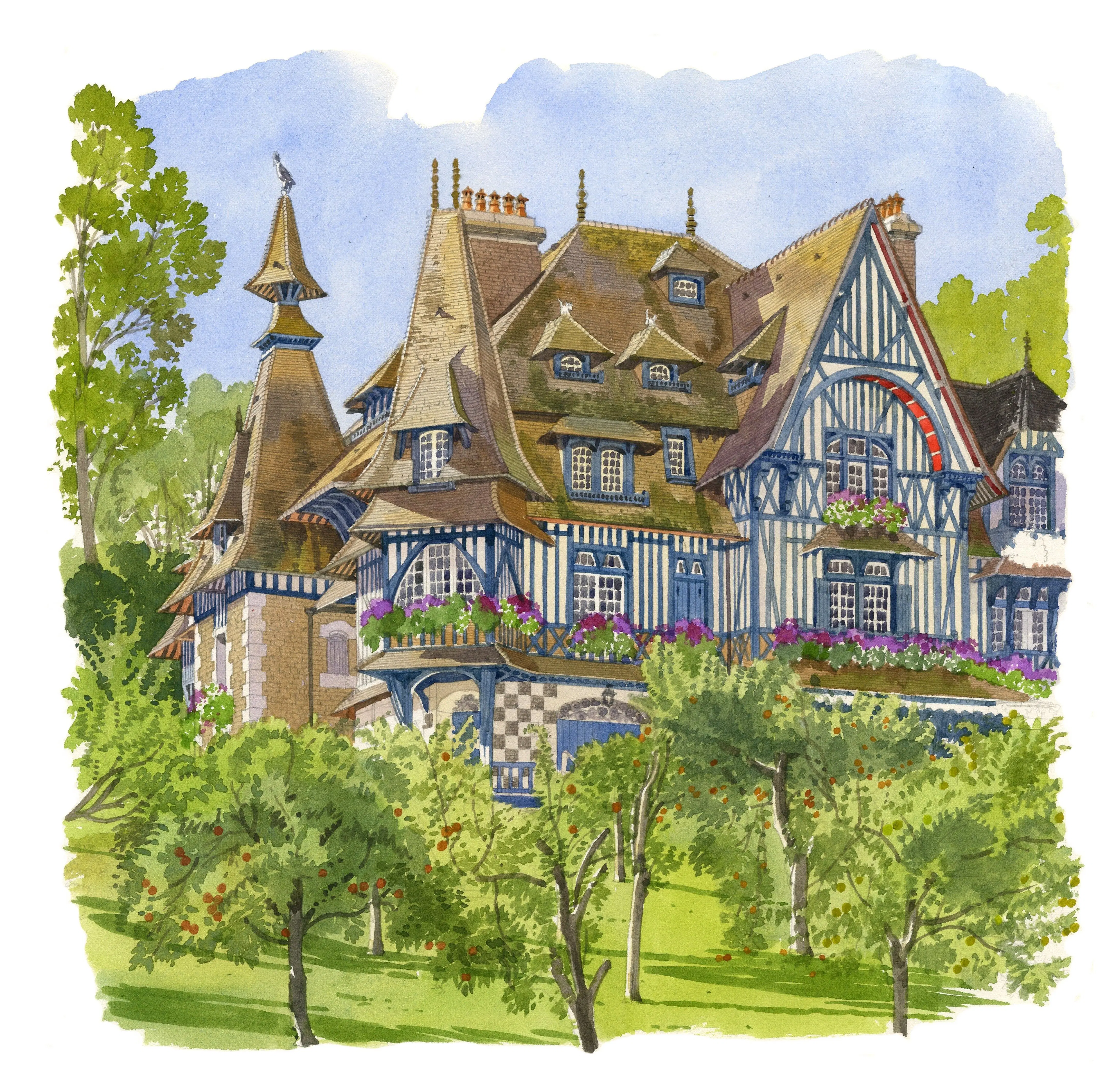 POSTCARDS FABRICE MOIREAU VILLA STRASSBURGER DEAUVILLE CP 46