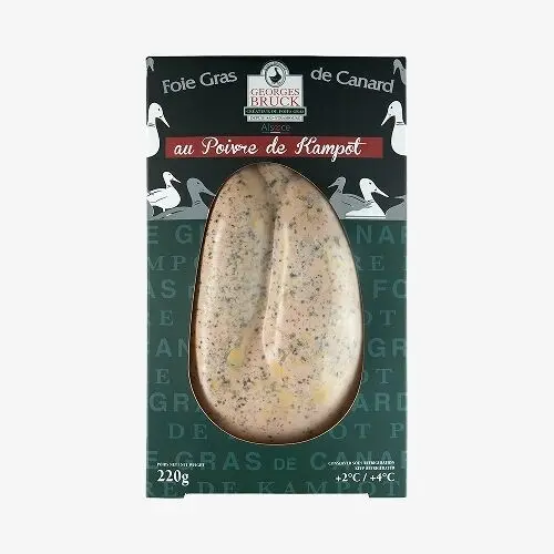 Duck foie gras lobe with Kampot pepper 220g