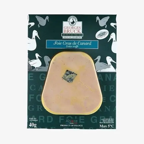 Whole duck foie gras with truffles, individual slice, 40g