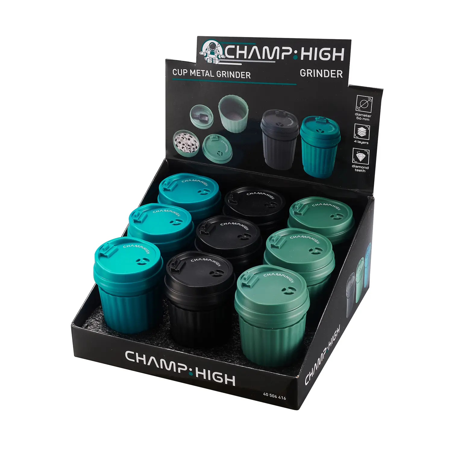 Metal grinder with coffee mug design - CHAMP HIGH