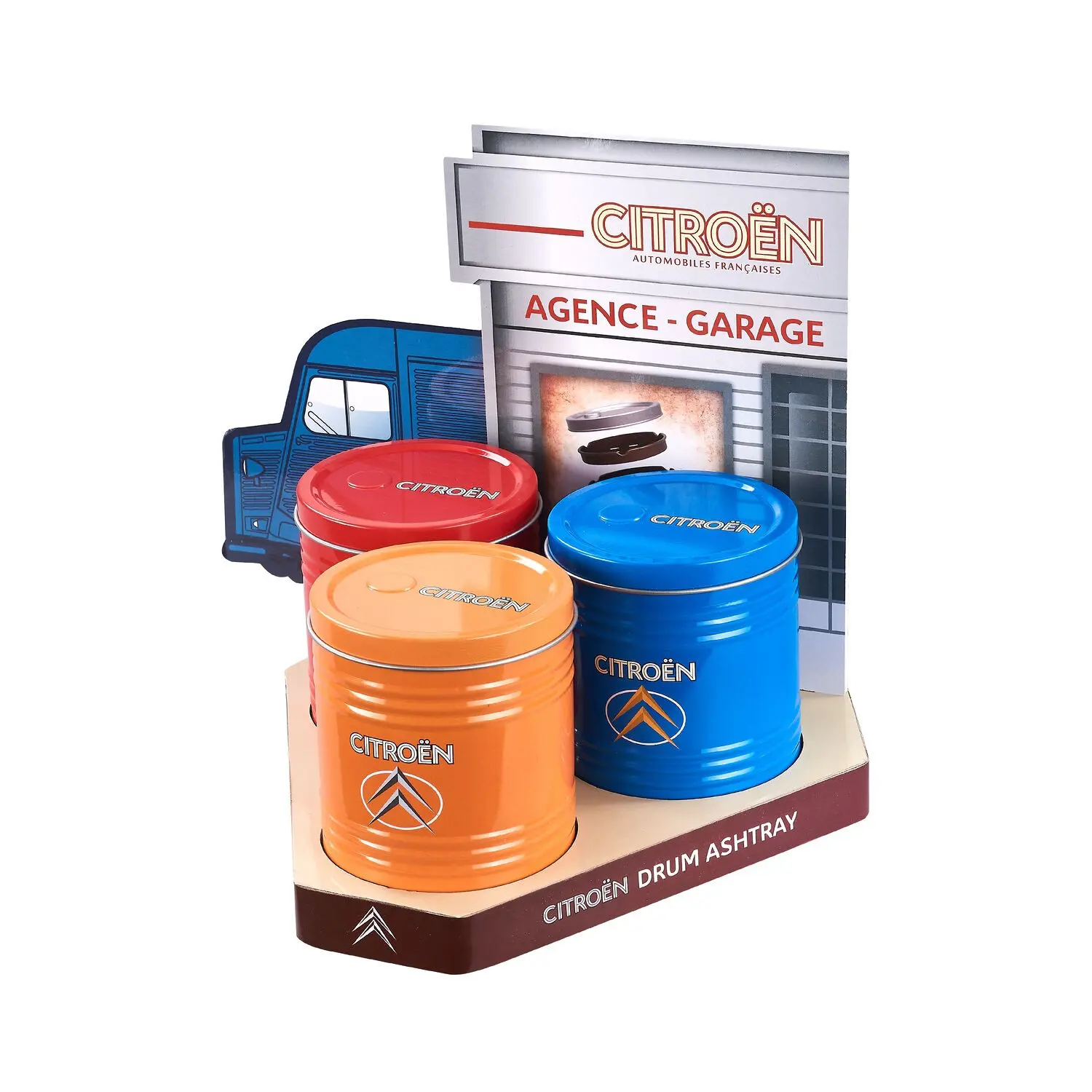 CHAMP Oil Drum Ashtray Citroën – Metal – Display 3 pieces
