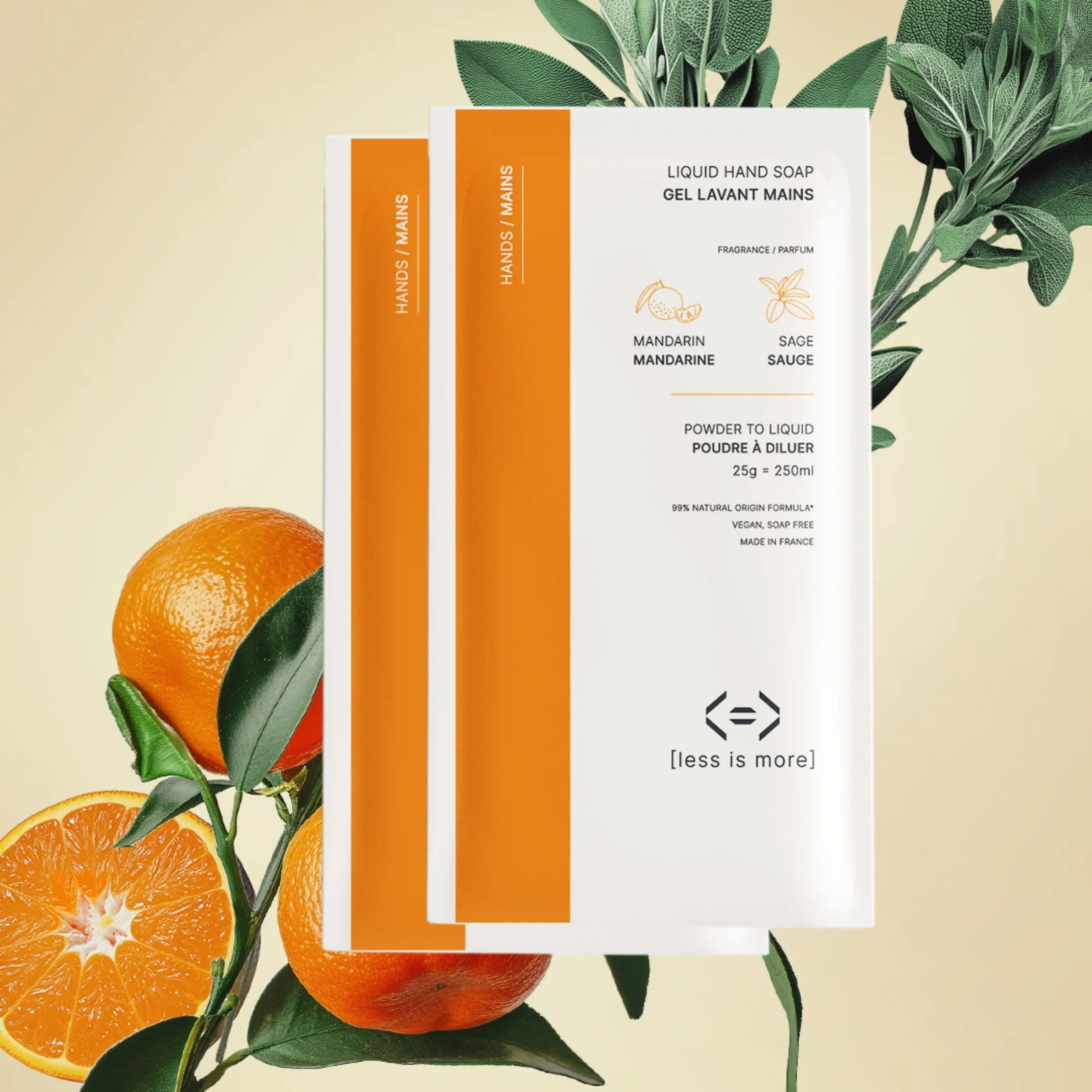 Hand wash gel pouch [mandarin + sage] - 2 eco-refills = 500ml