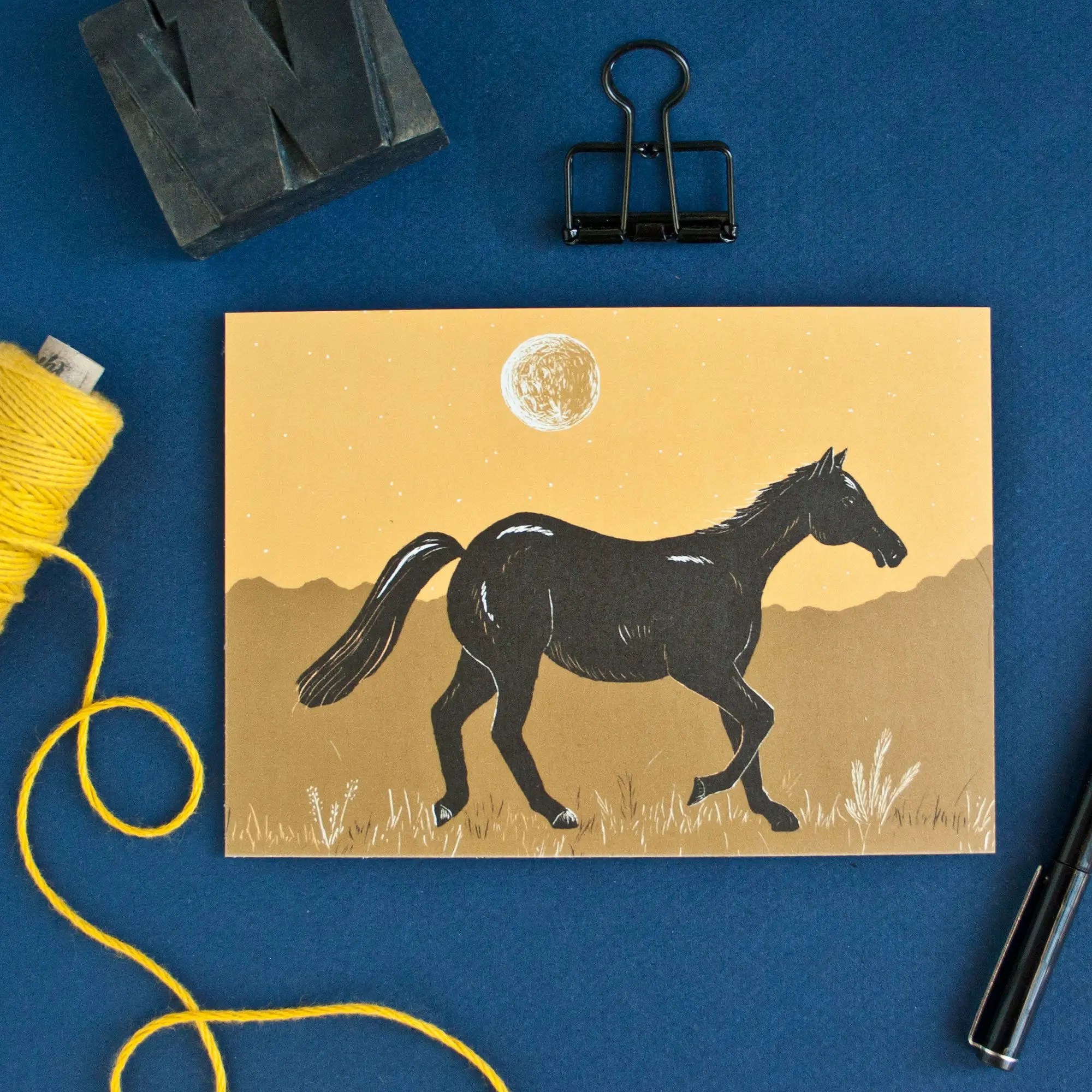 Carte postale de cheval au format A6