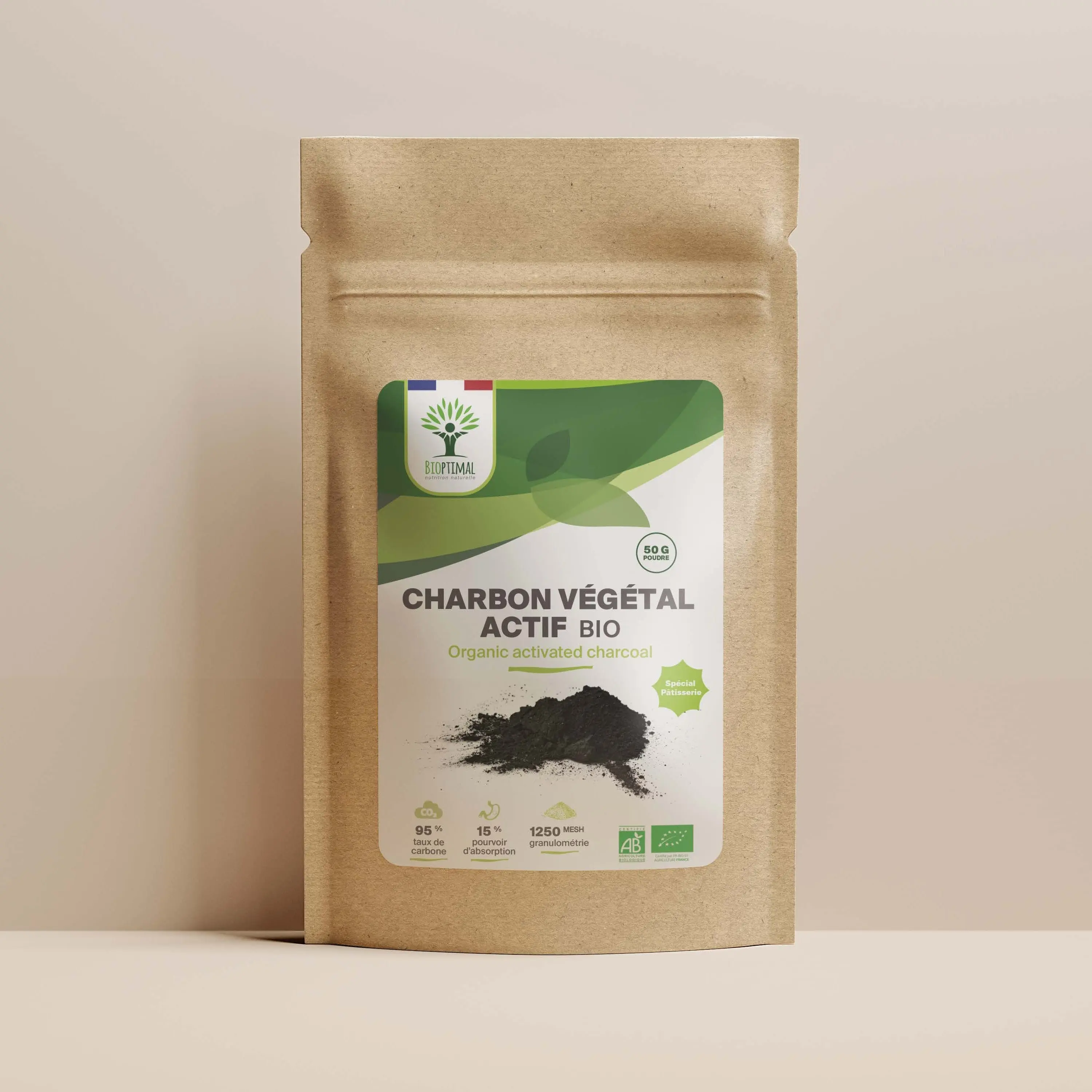 Charbon bio poudre fine -  Bioptimal