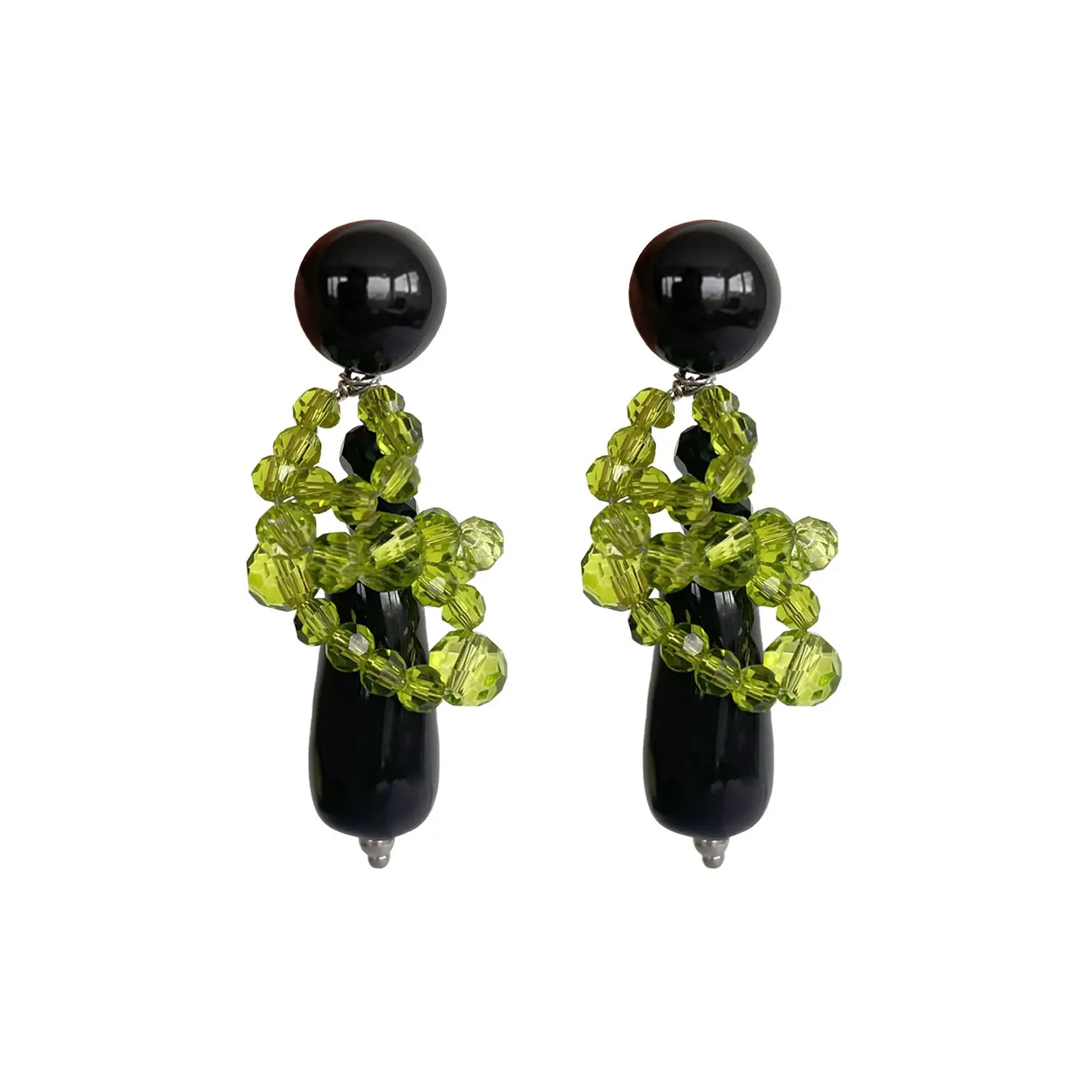 Long ceramic and crystal earrings - NEW