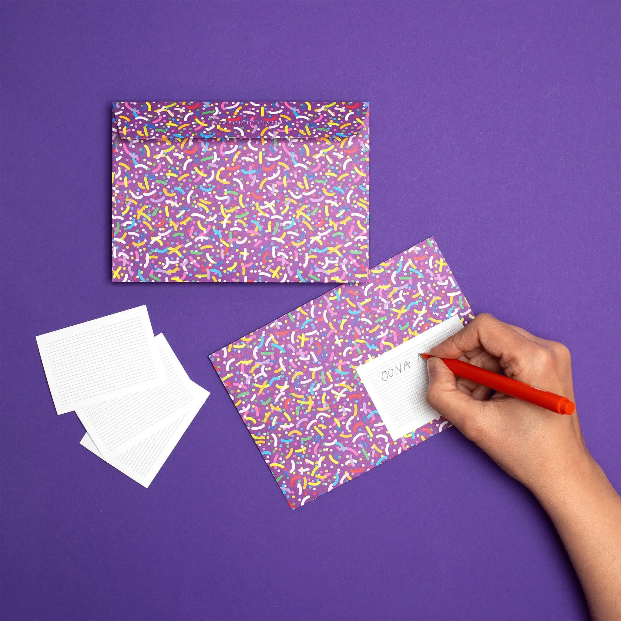 Enveloppes « Sprinkles » - Lot de 8 enveloppes DIN C6