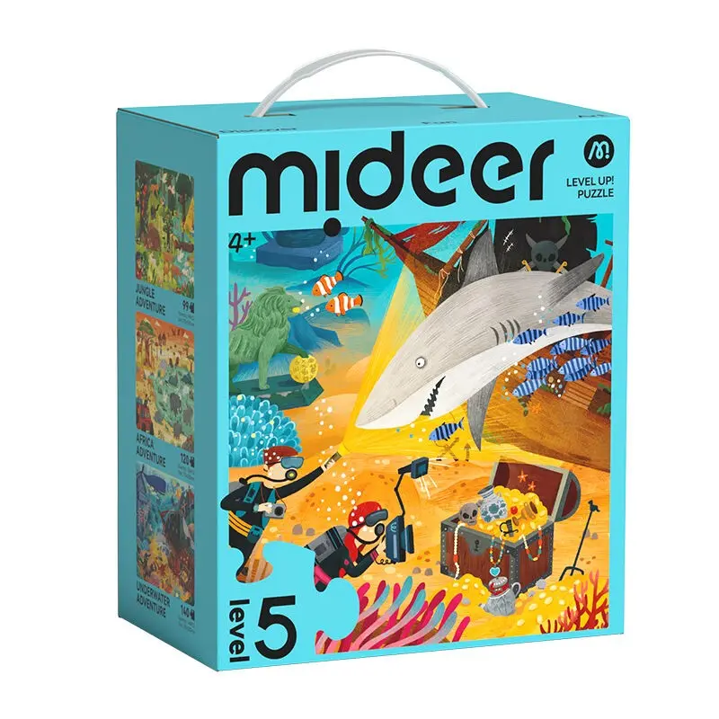 Progressive Puzzle Set - Level 5 - Ages 4 and up - The World of Adventurers - 3 puzzles