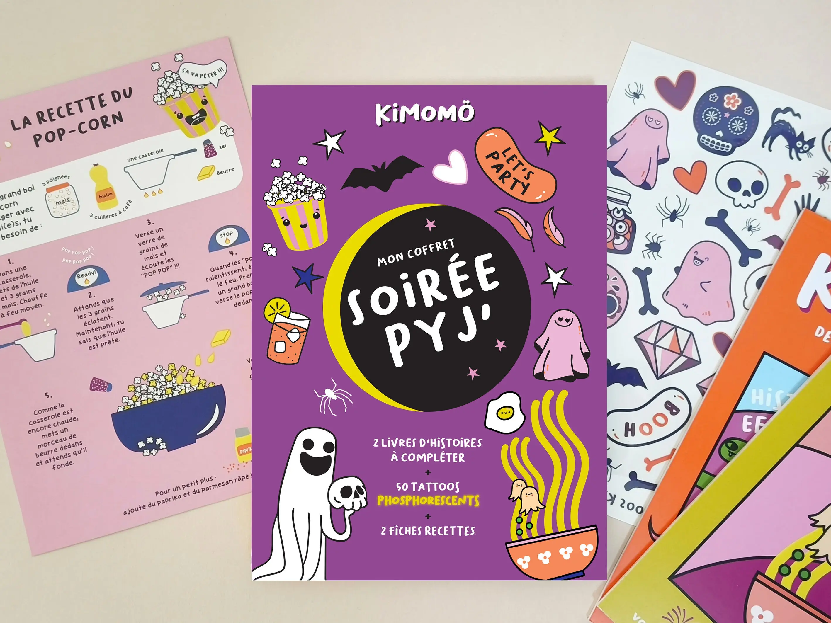 Pijama infantil: cuentos para completar, recetas y tatuajes que brillan en la oscuridad