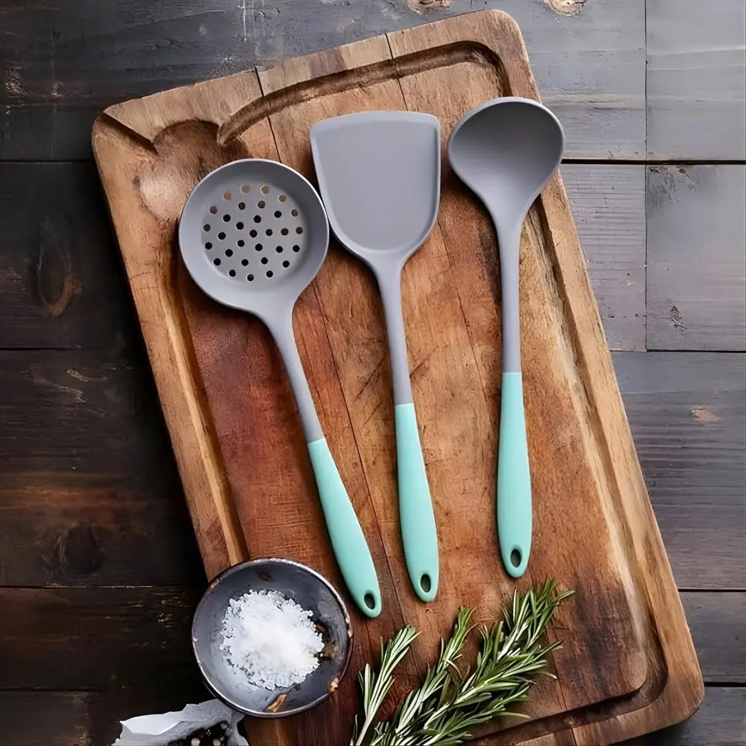 Silicone Non-Stick Spatula Set – Kitchen Utensil Kit – Heat Resistant Silicone – 3-Piece Set