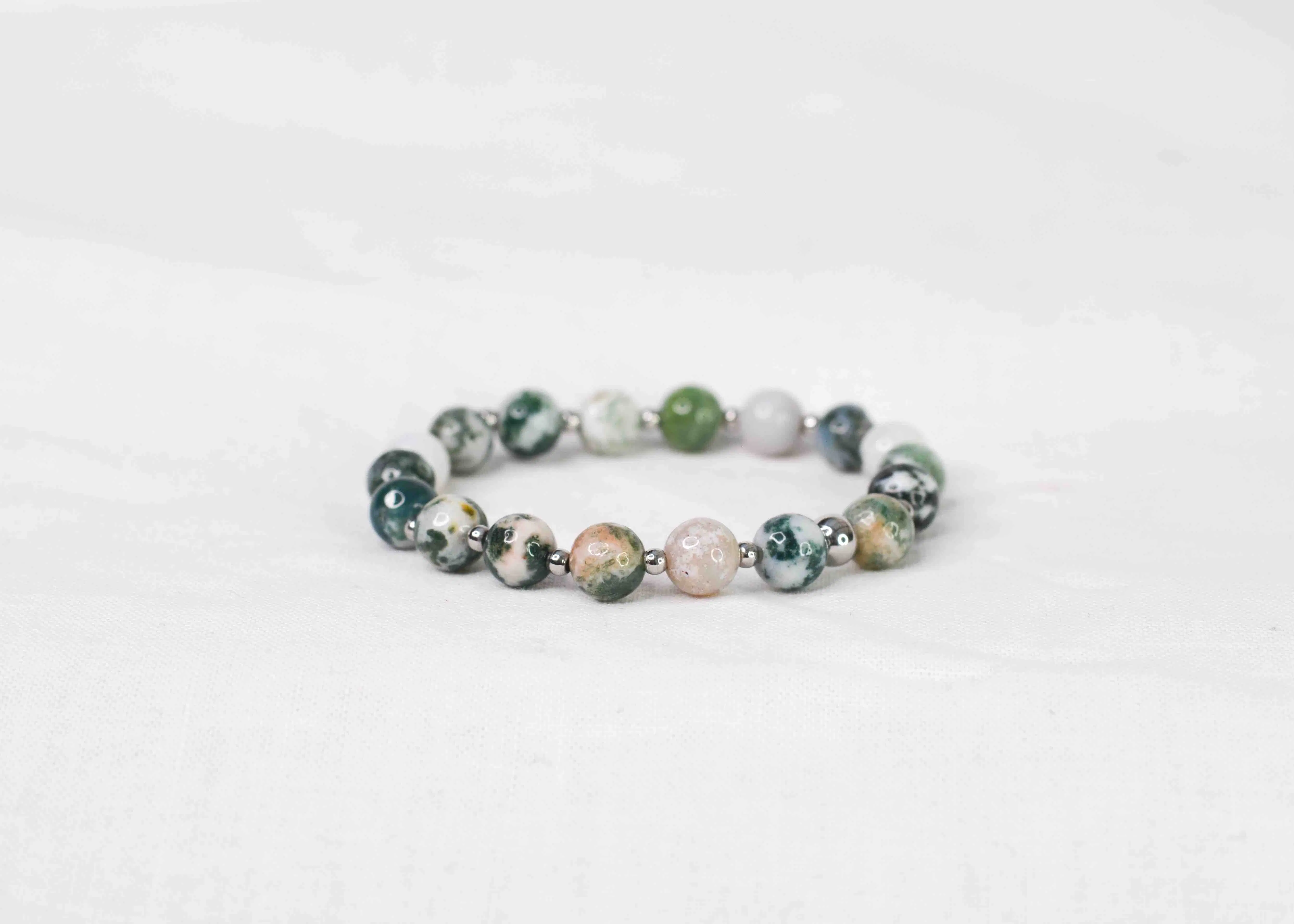 Bracelet LORI  Agate Arbre 8mm