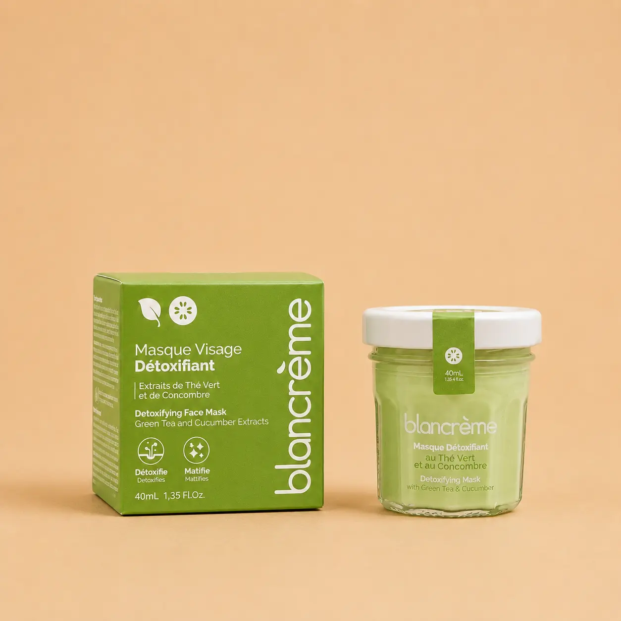 Mascarilla desintoxicante de té verde y pepino